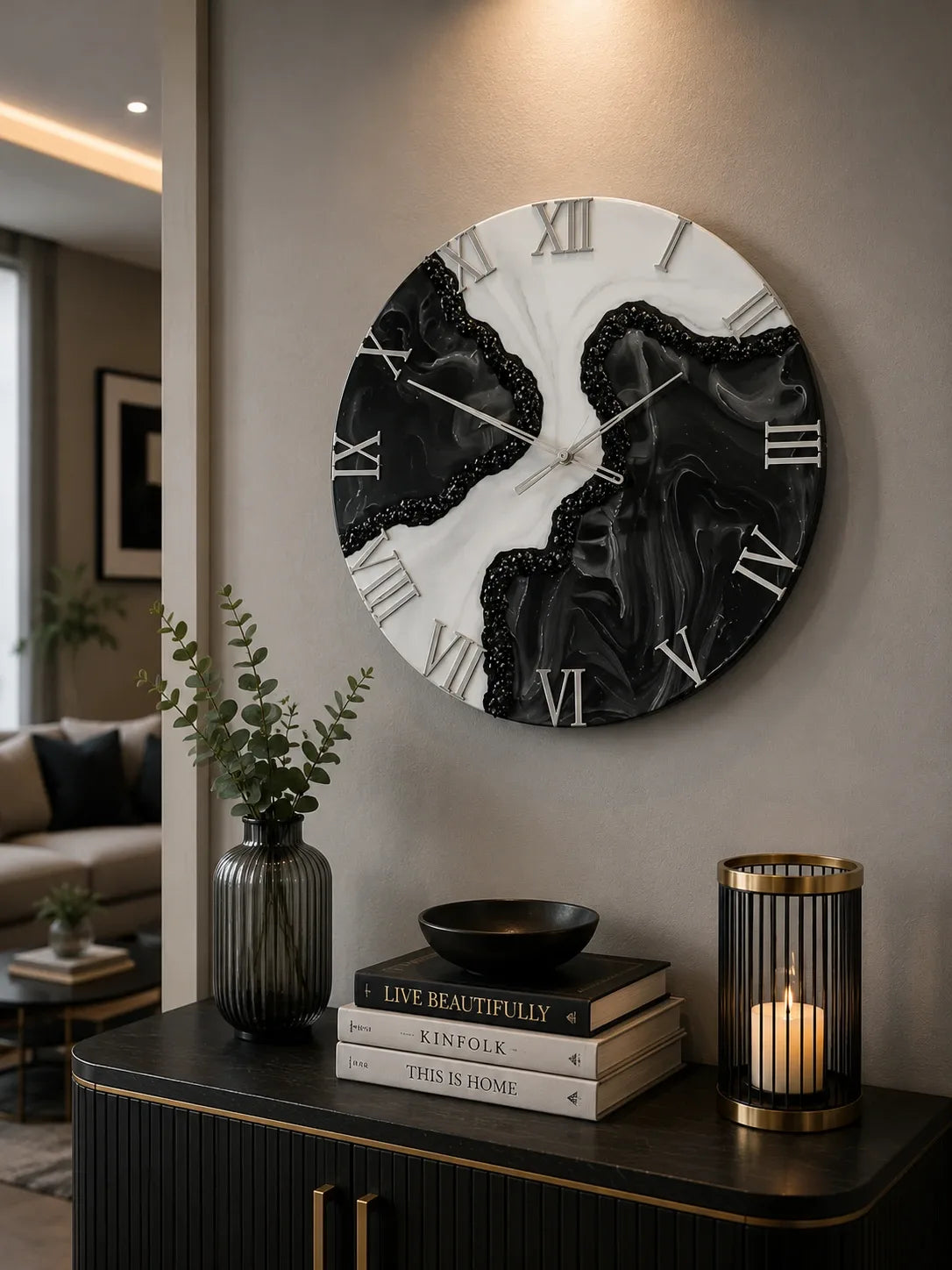 Radiant Eclipse Elegant Resin Wall Clock