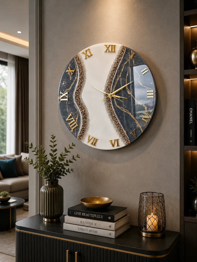PrismHaven Resin Wall Clock | Modern Wall Clock