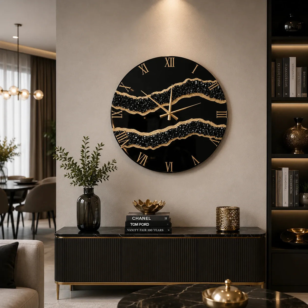 Frosted Sapphire Elegant Resin Wall Clock