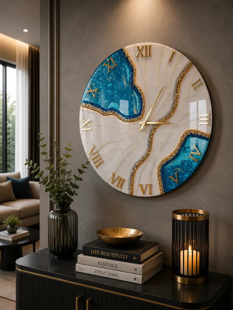 Resin Pulse Artisanal Resin Wall Clock