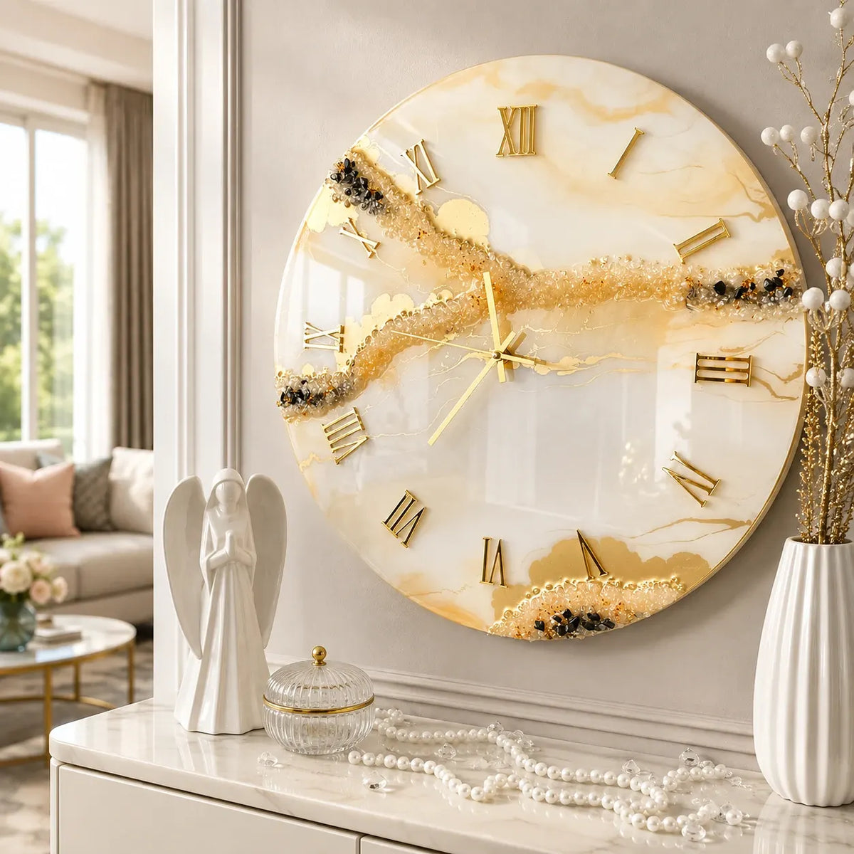 Sapphire Crest Elegant Resin Wall Clock