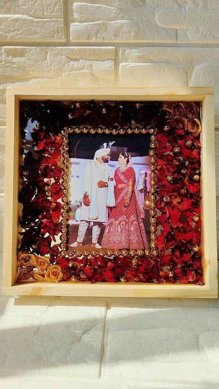 Wooden Red Resin Wedding Varmala Preservation - Pacific Resin Art
