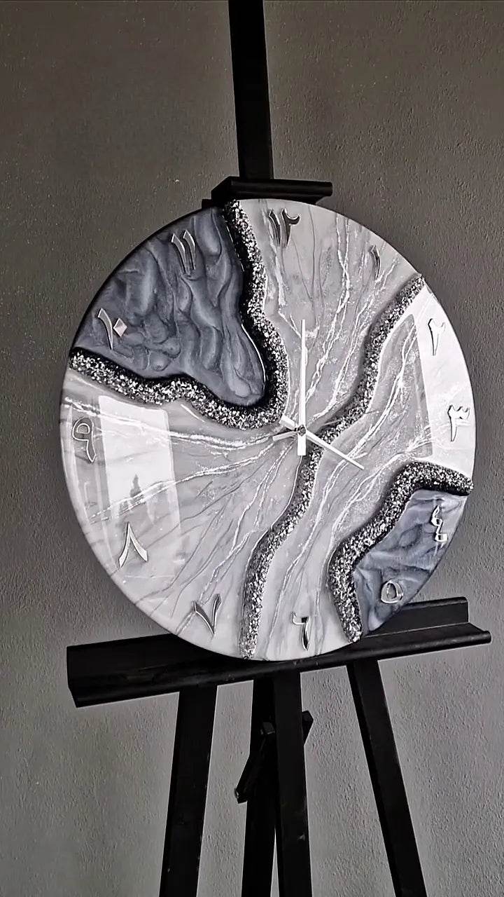 Midnight Bloom Resin Art Wall Clock - Pacific Resin Art