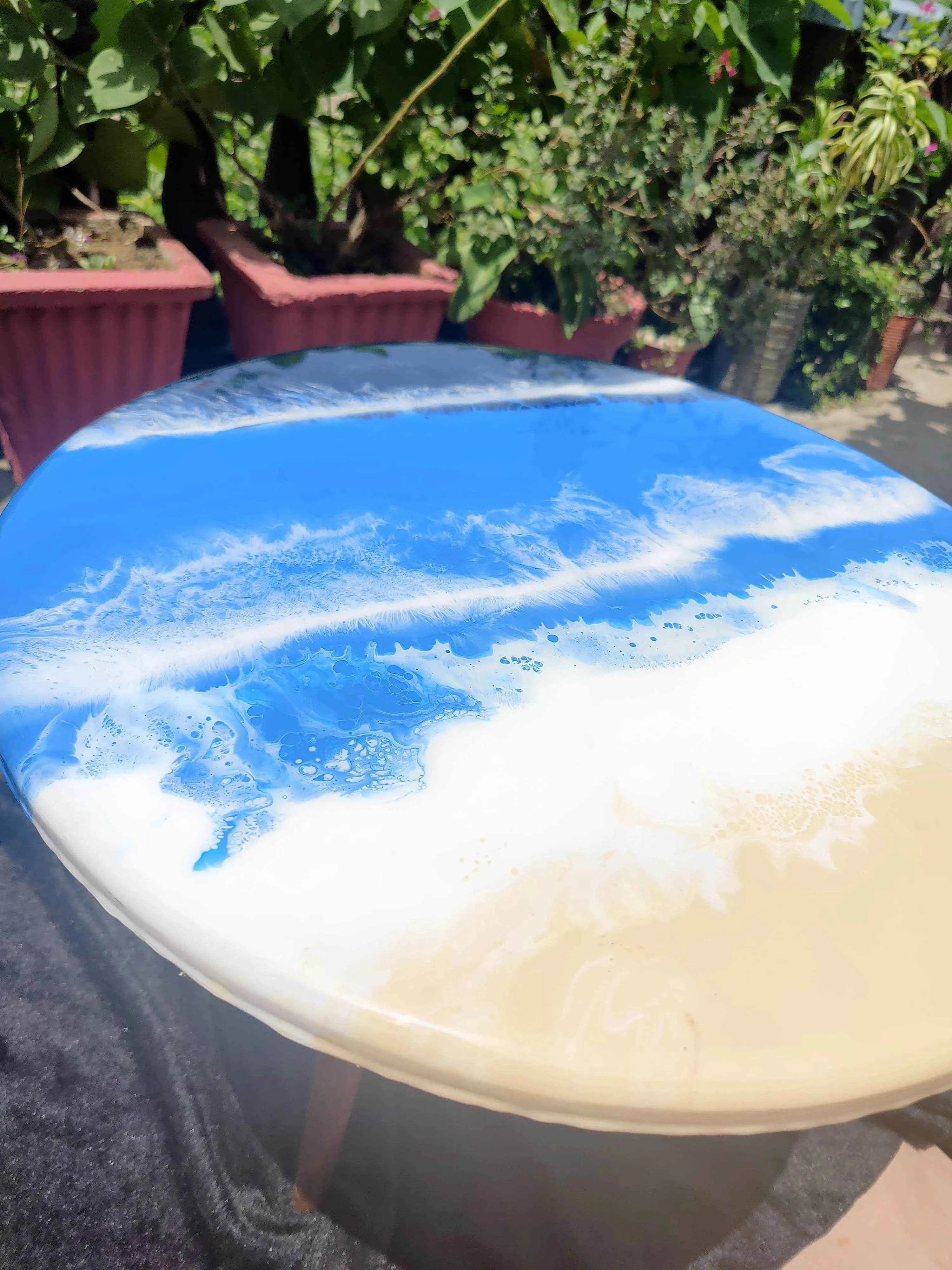 Waves & Wonders Resin Coffee Table | Premium Center Coffee Table - Pacific Resin Art