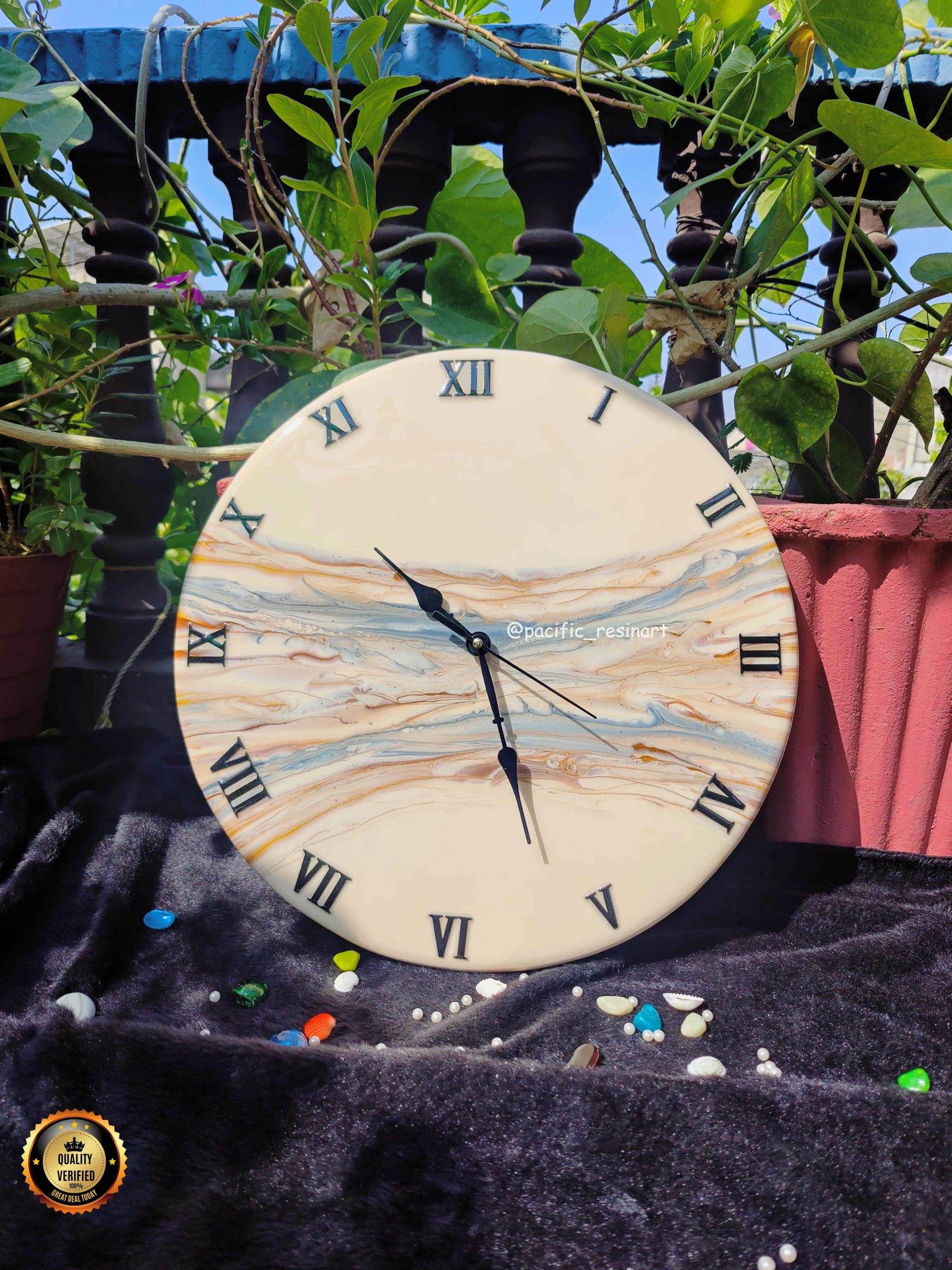 Creamy ice Resin Art wall clock | Premium Home Decor - Pacific Resin Art