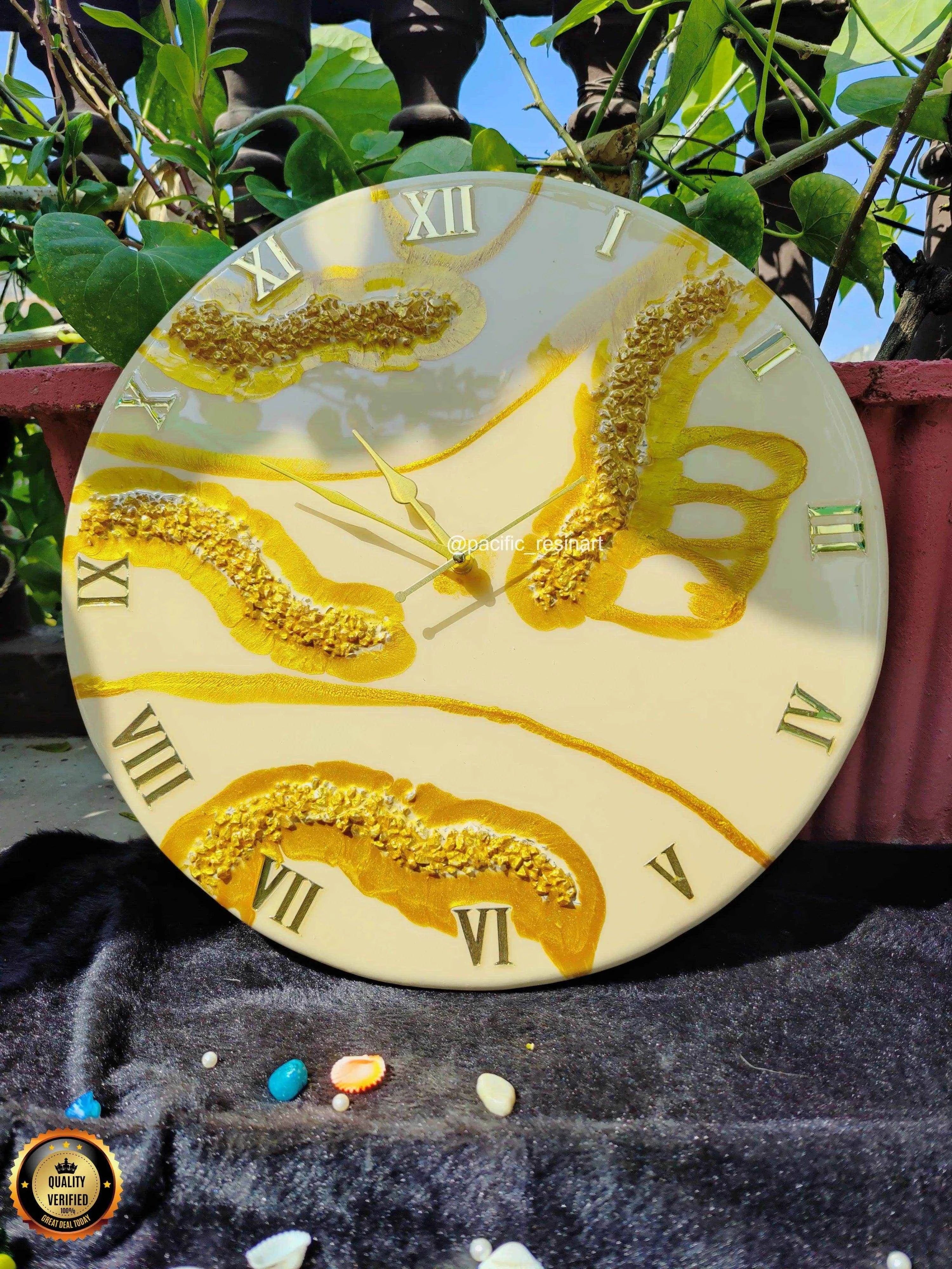 Creamy Desert Resin Art Wall Clock - Pacific Resin Art