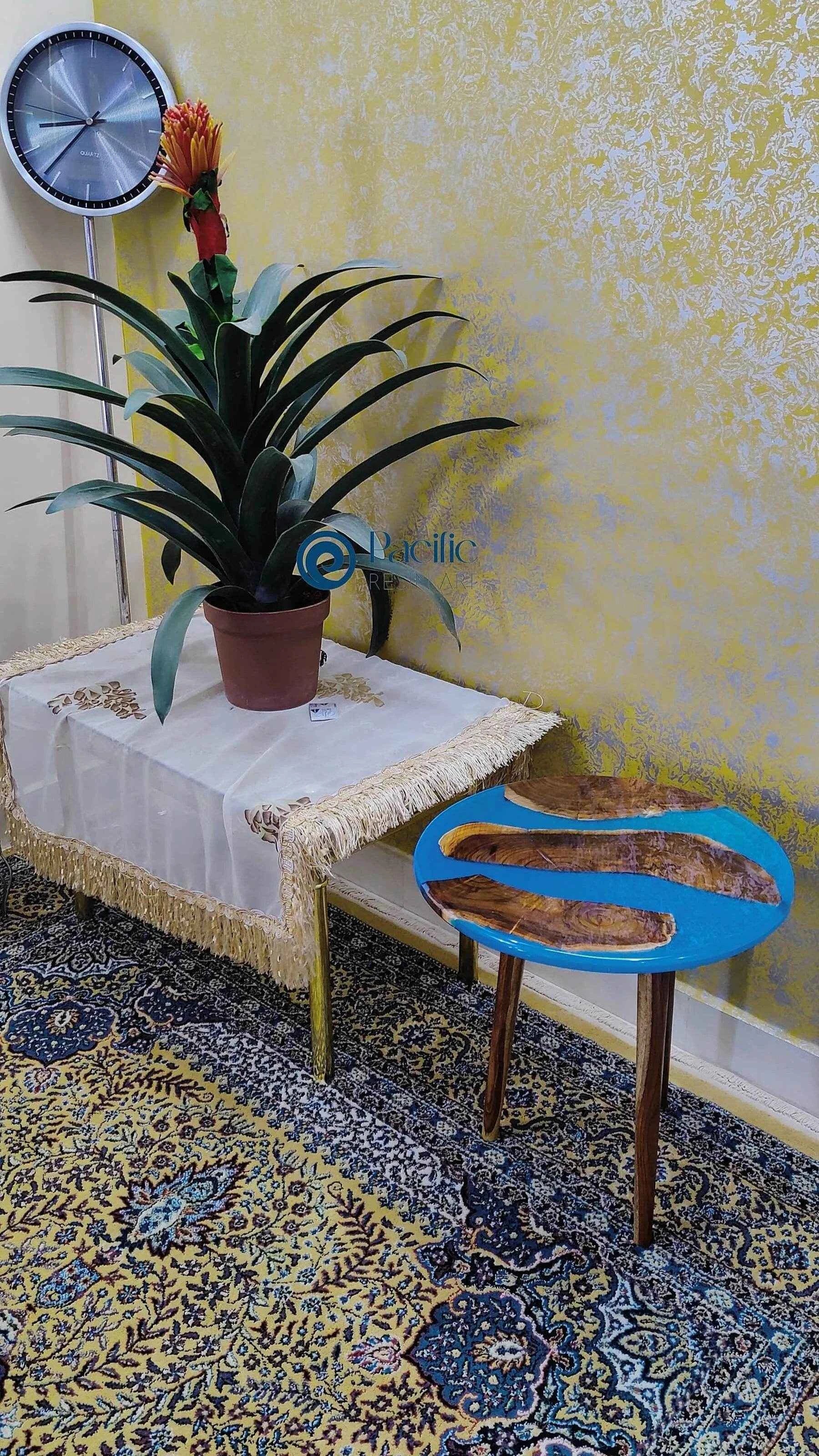 Blue Epoxy Resin Coffee Table | Premium & Unique Resin Art Coffee Center Table - Pacific Resin Art
