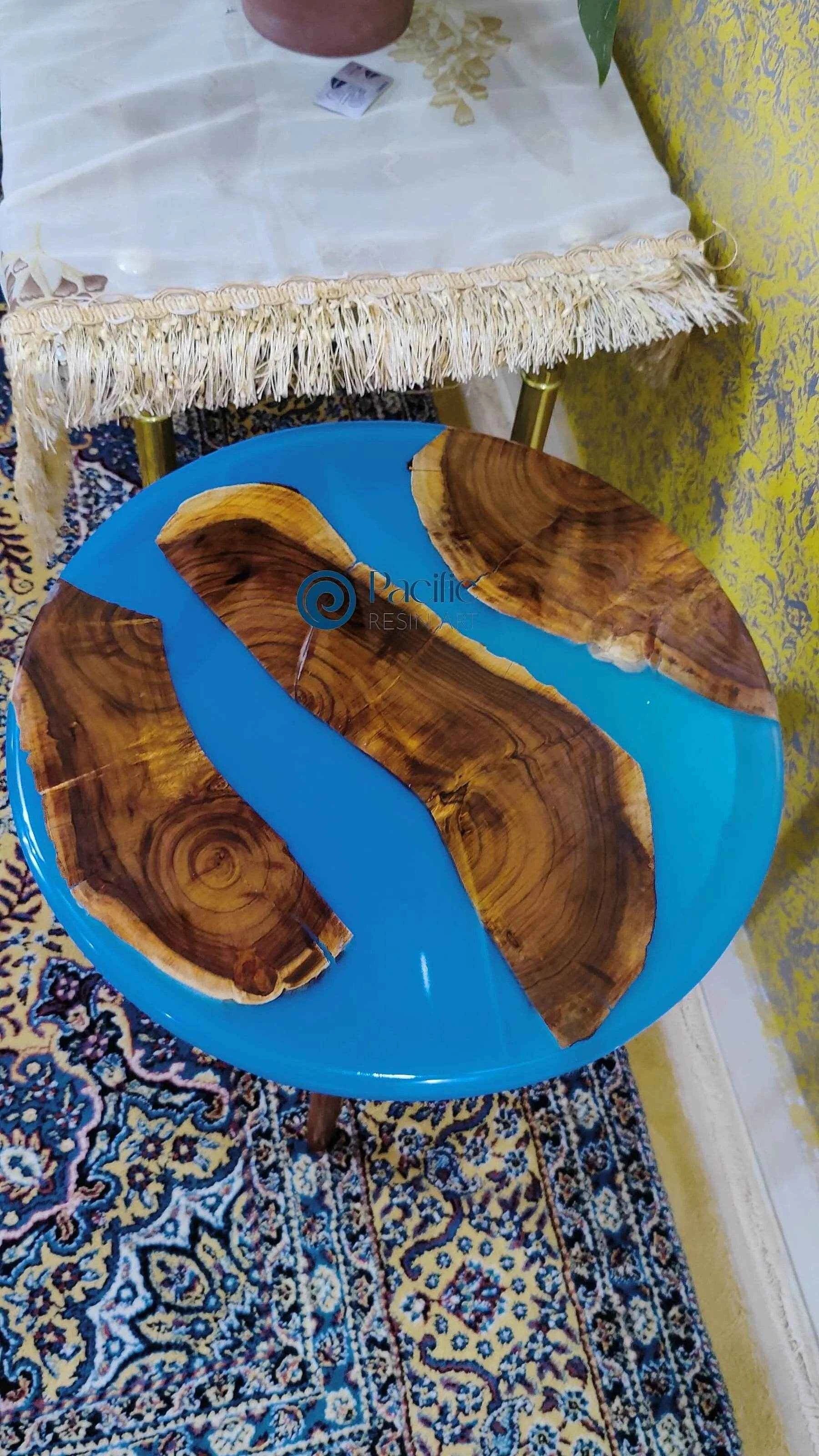 Blue Epoxy Resin Coffee Table | Premium & Unique Resin Art Coffee Center Table - Pacific Resin Art