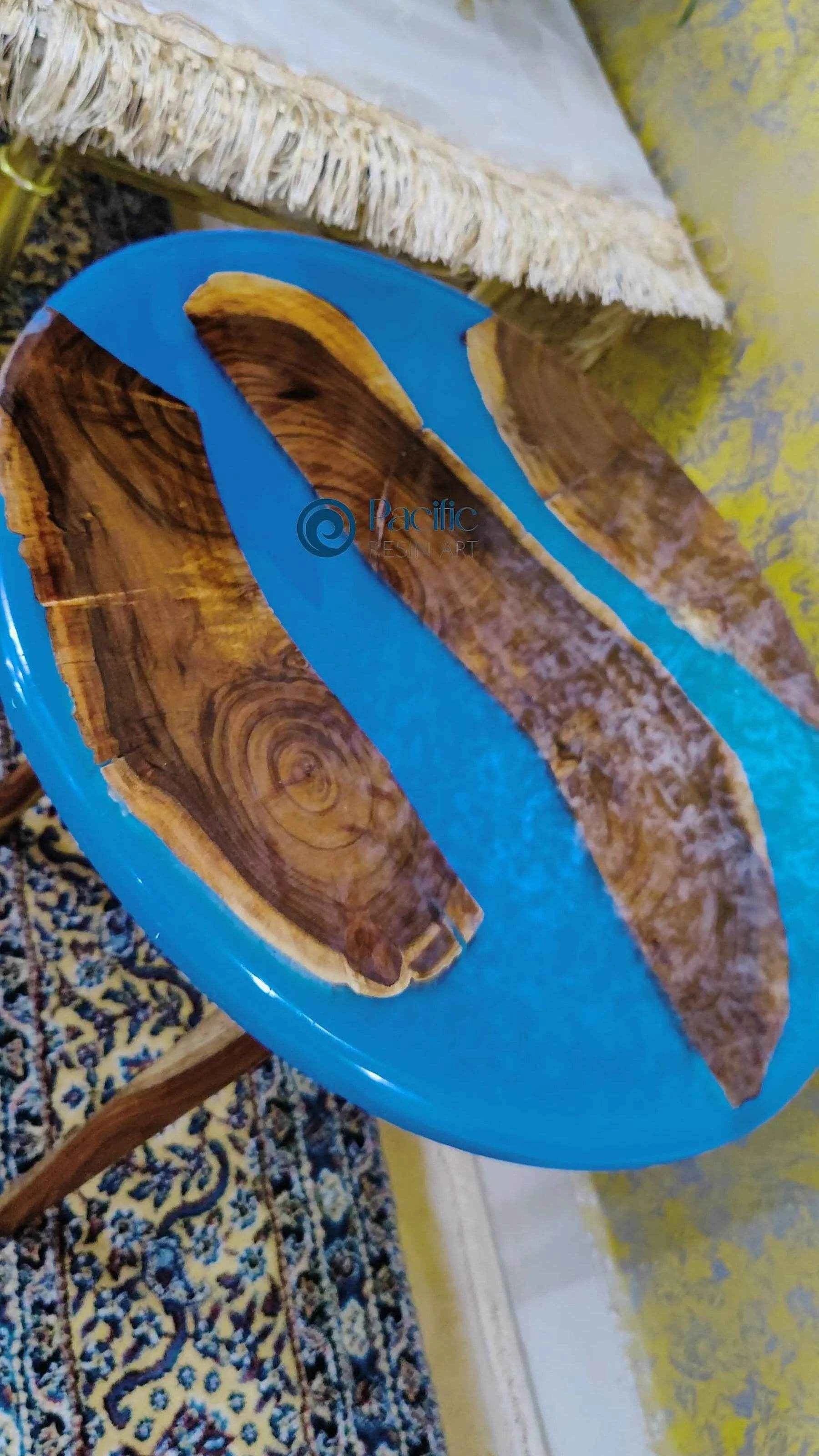 Blue Epoxy Resin Coffee Table | Premium & Unique Resin Art Coffee Center Table - Pacific Resin Art