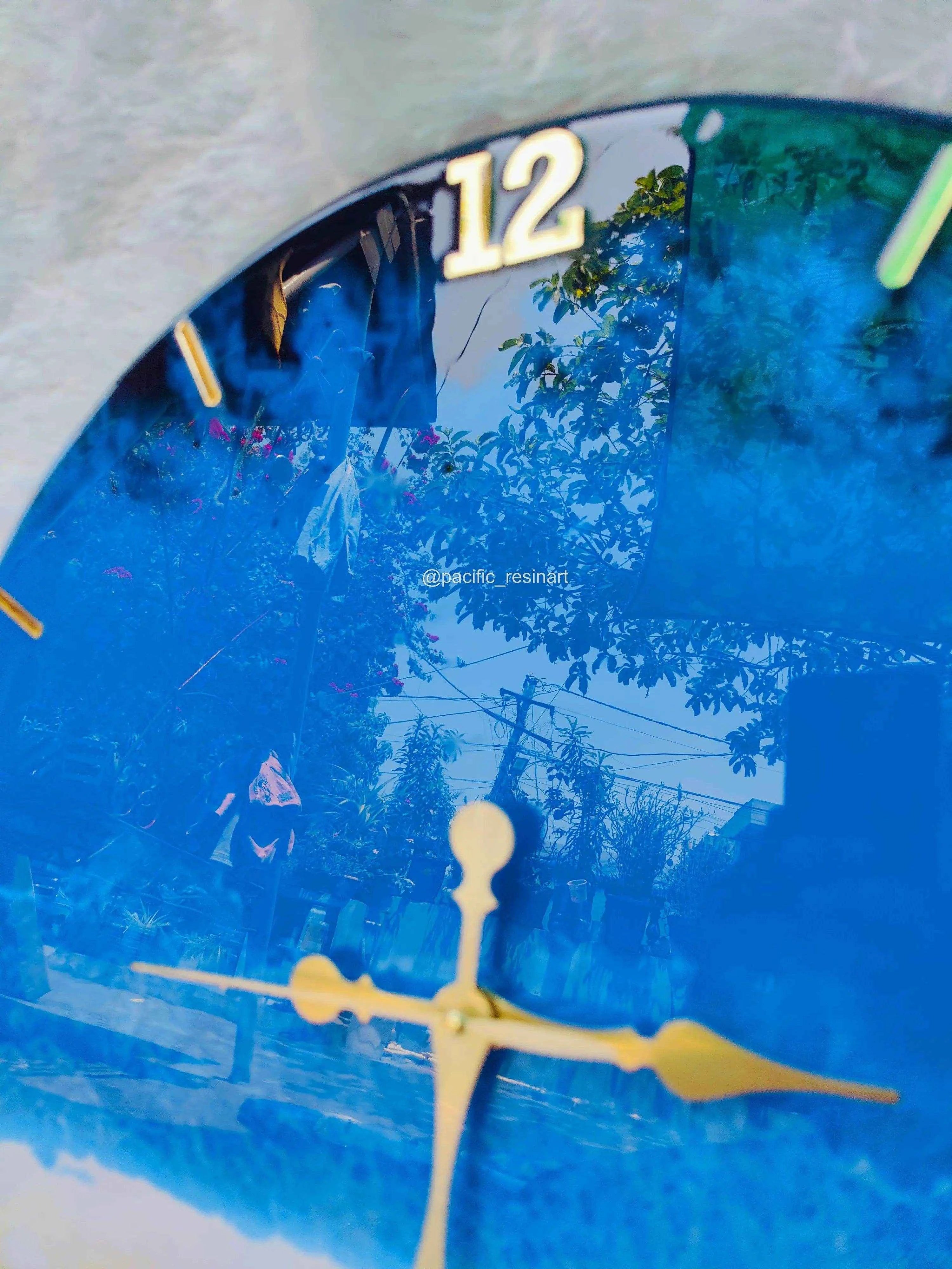 Beach Ocean Numeric Resin wall clock - Pacific Resin Art