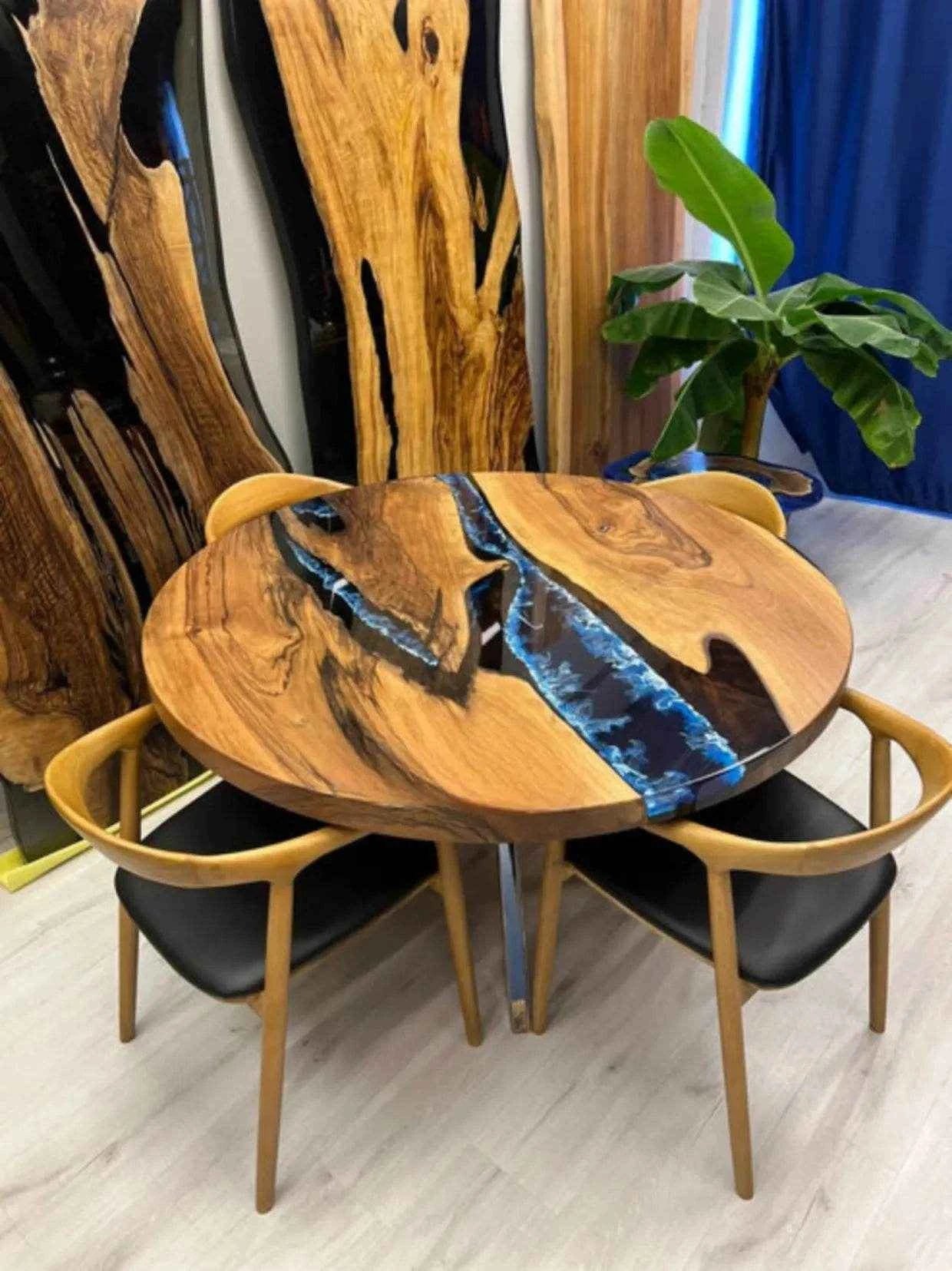 Dark Ocean wooden Epoxy resin art Coffee table | Luxury Resin Coffee Table For Home Interiors (without stand)