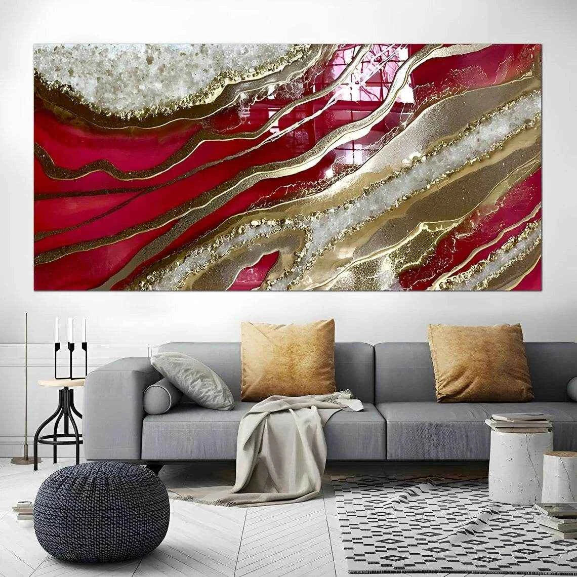 Red Wine Abstract Resin Wall Art Hangings and Wall Paintings - Pacific Resin Art