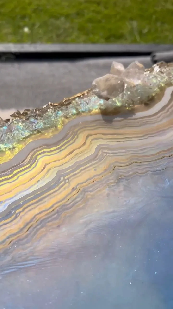 Tranquil Glow Handcrafted Resin Coffee Table