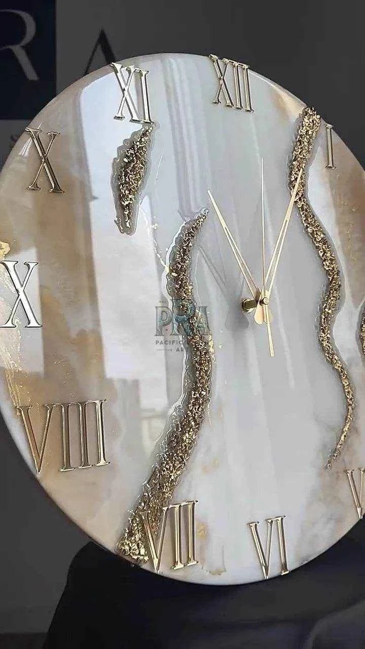 Creamy Stones Resin Wall Clock | Modern Home Decor - Pacific Resin Art