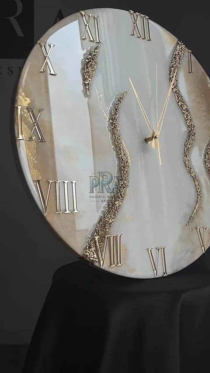 Creamy Stones Resin Wall Clock | Modern Home Decor - Pacific Resin Art