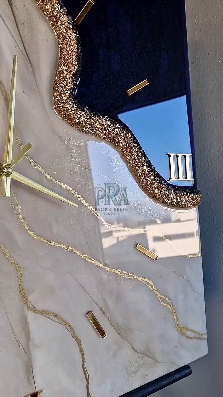 The Edges Epoxy Resin Wall Clock - Pacific Resin Art
