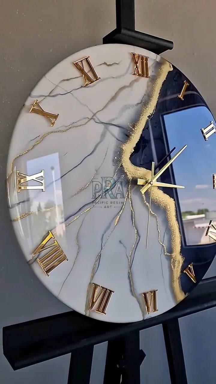 Resin Horizon Modern Resin Wall Clock - Pacific Resin Art