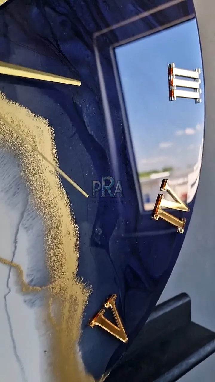 Resin Horizon Modern Resin Wall Clock - Pacific Resin Art