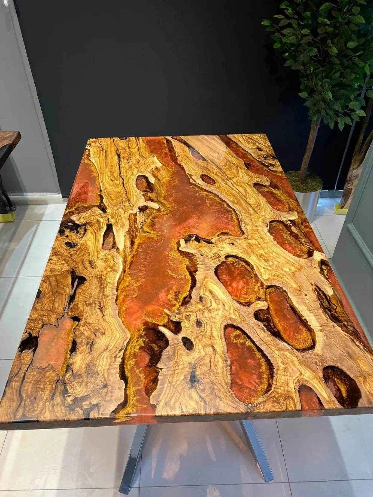 Lava Style Resin Dining Table | Stylish Resin Dining Table with legs - Pacific Resin Art