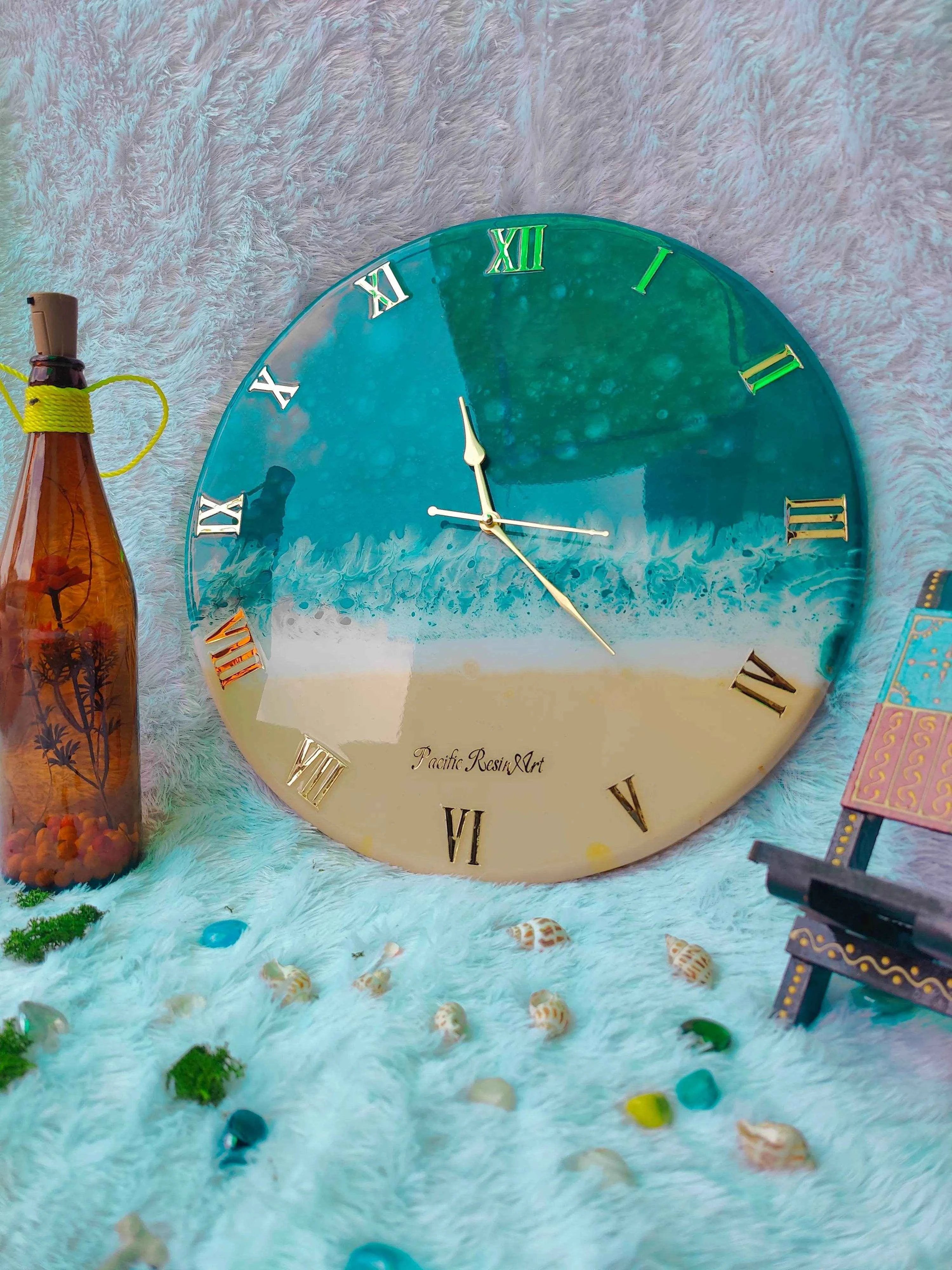 Lavish Rama Resin Wall Clock | Modern Wall Clocks - Pacific Resin Art
