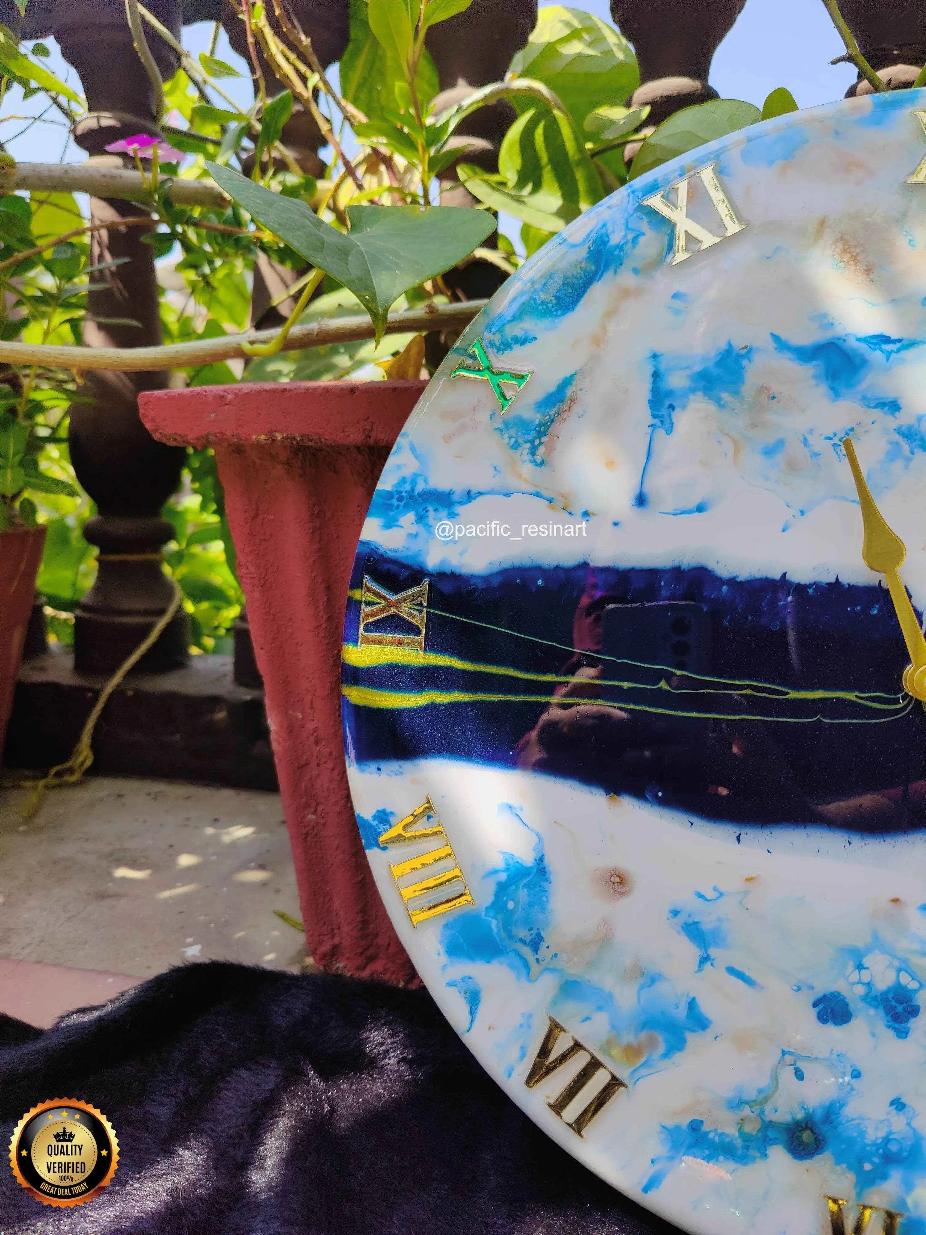 Ticking Thunder Resin Wall Clock - Pacific Resin Art