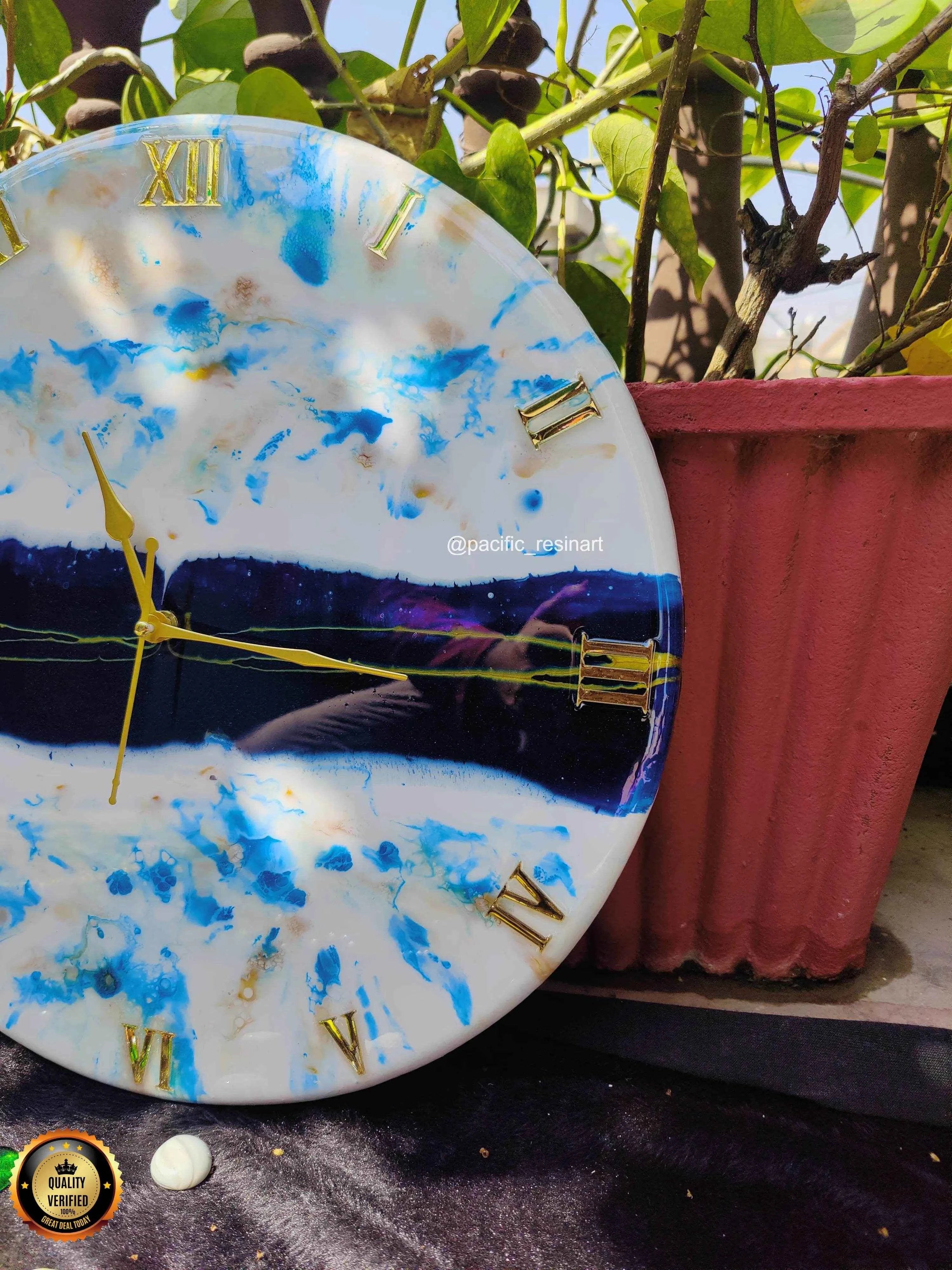 Ticking Thunder Resin Wall Clock - Pacific Resin Art