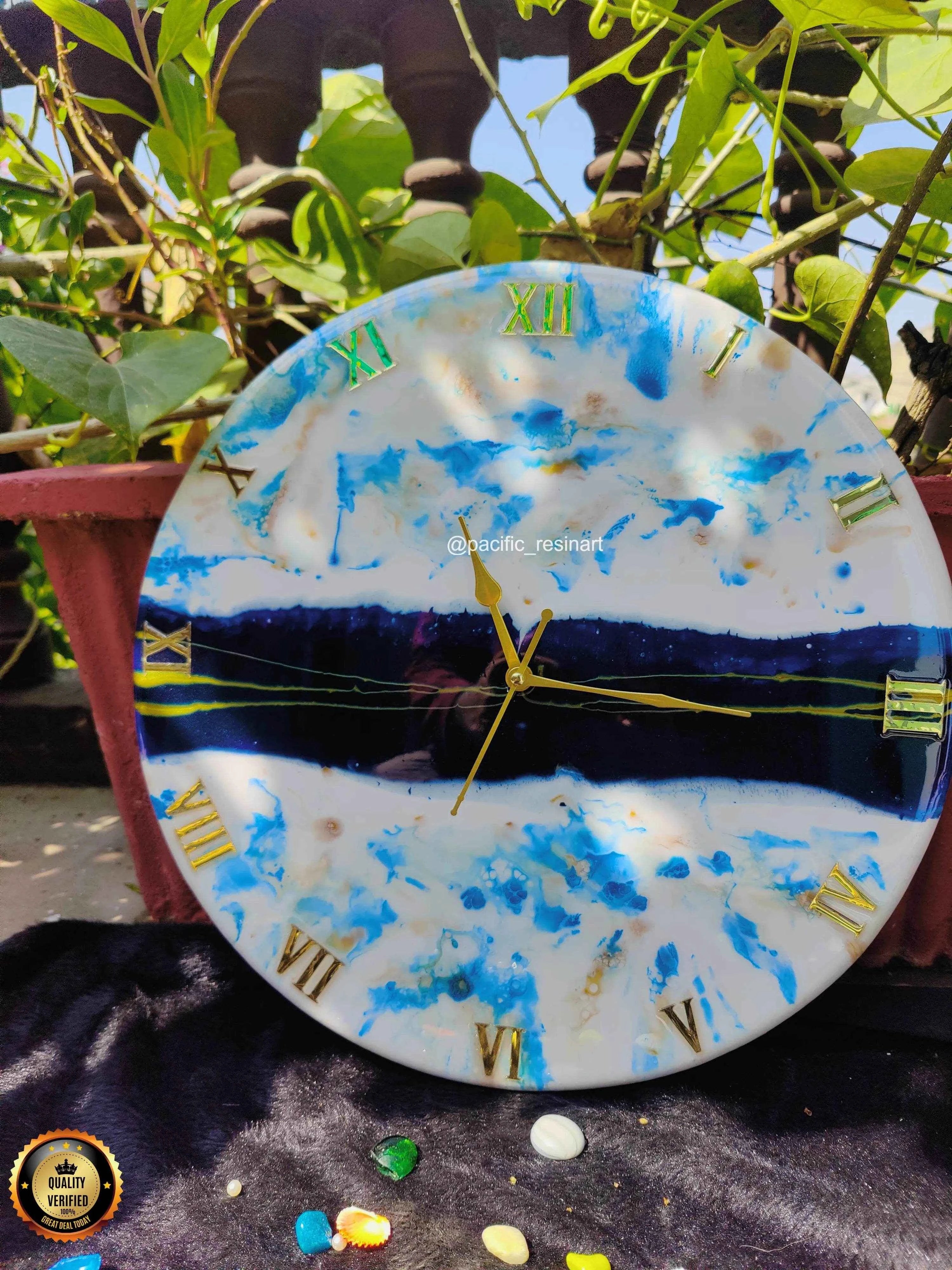 Ticking Thunder Resin Wall Clock - Pacific Resin Art