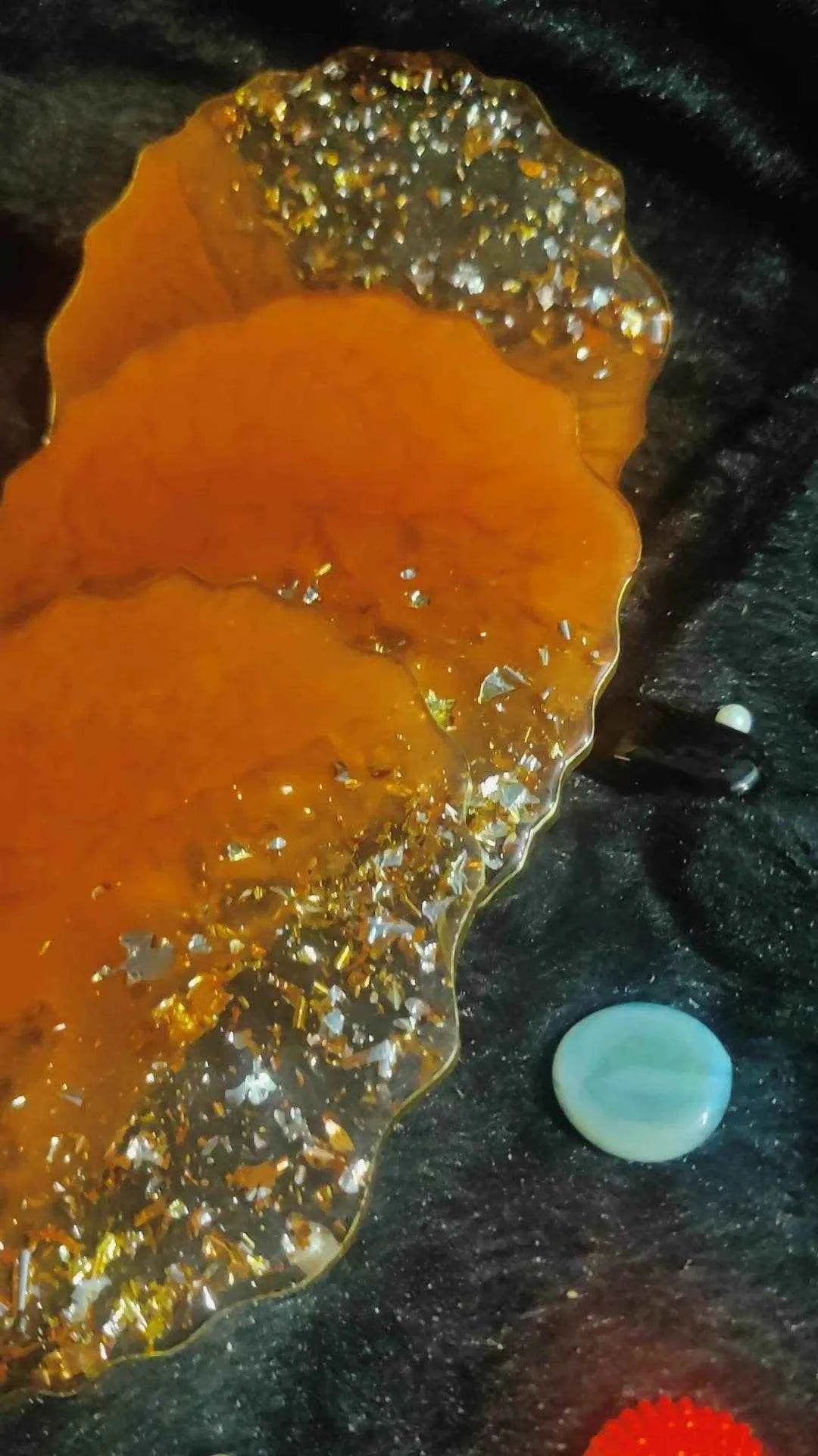 Orange Epoxy Resin art coasters | Premium Epoxy Coasters for trays - Pacific Resin Art