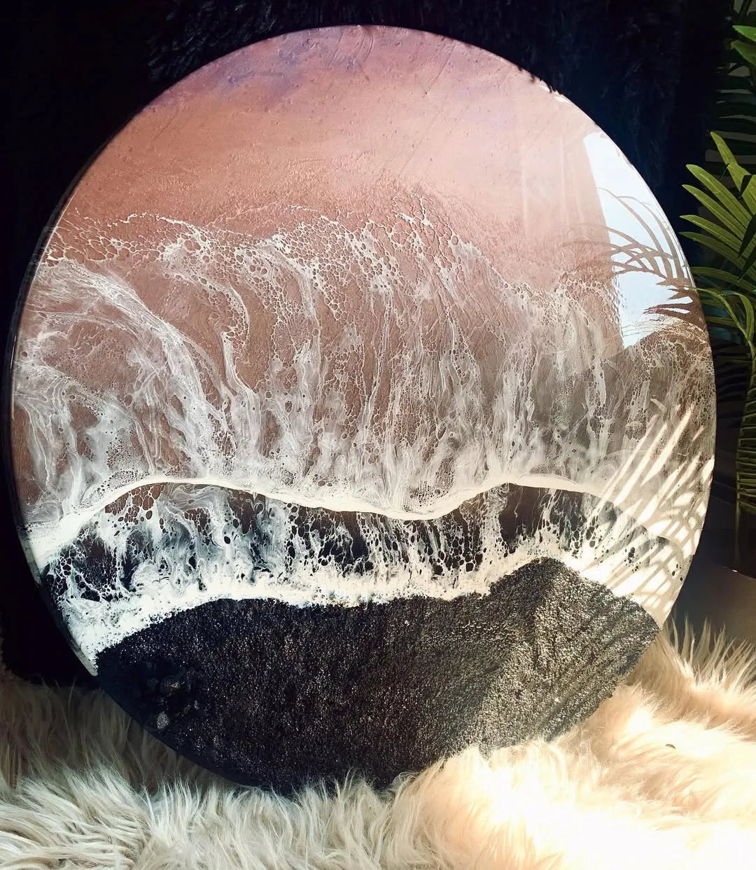 Aurora Crest Handcrafted Resin Coffee Table