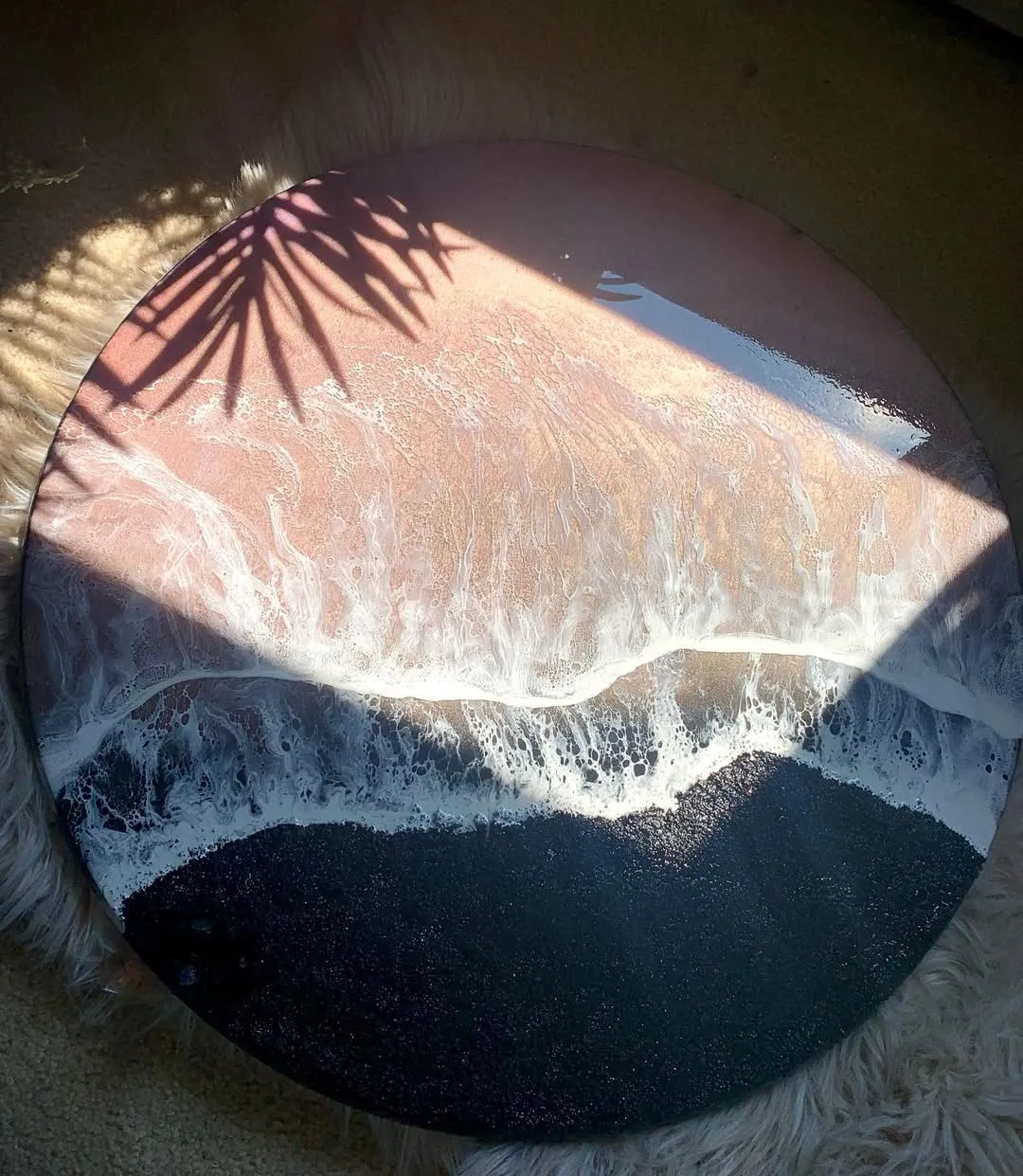 Aurora Crest Handcrafted Resin Coffee Table