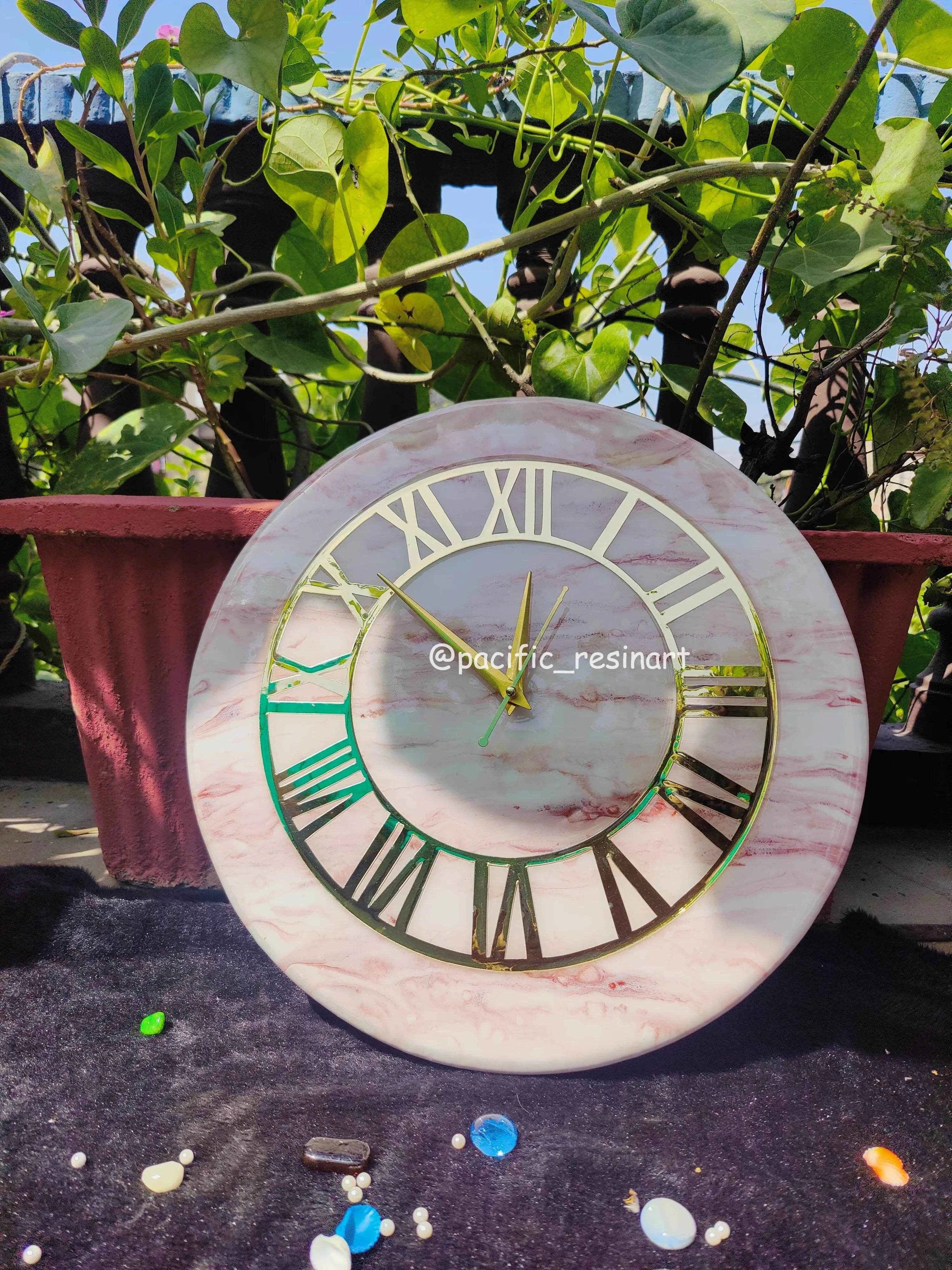Pink Ring Resin wall clock - Pacific Resin Art