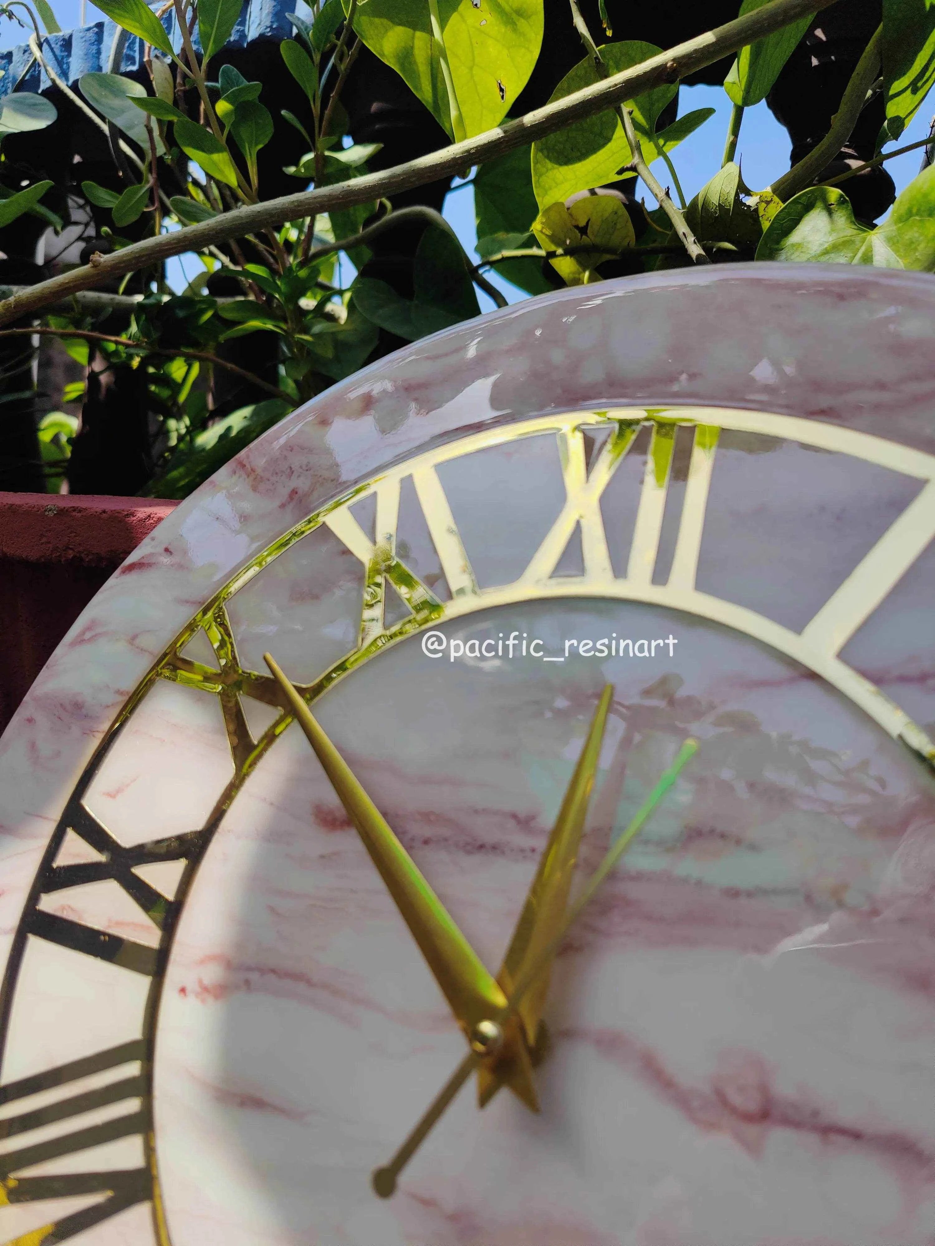 Pink Ring Resin wall clock - Pacific Resin Art