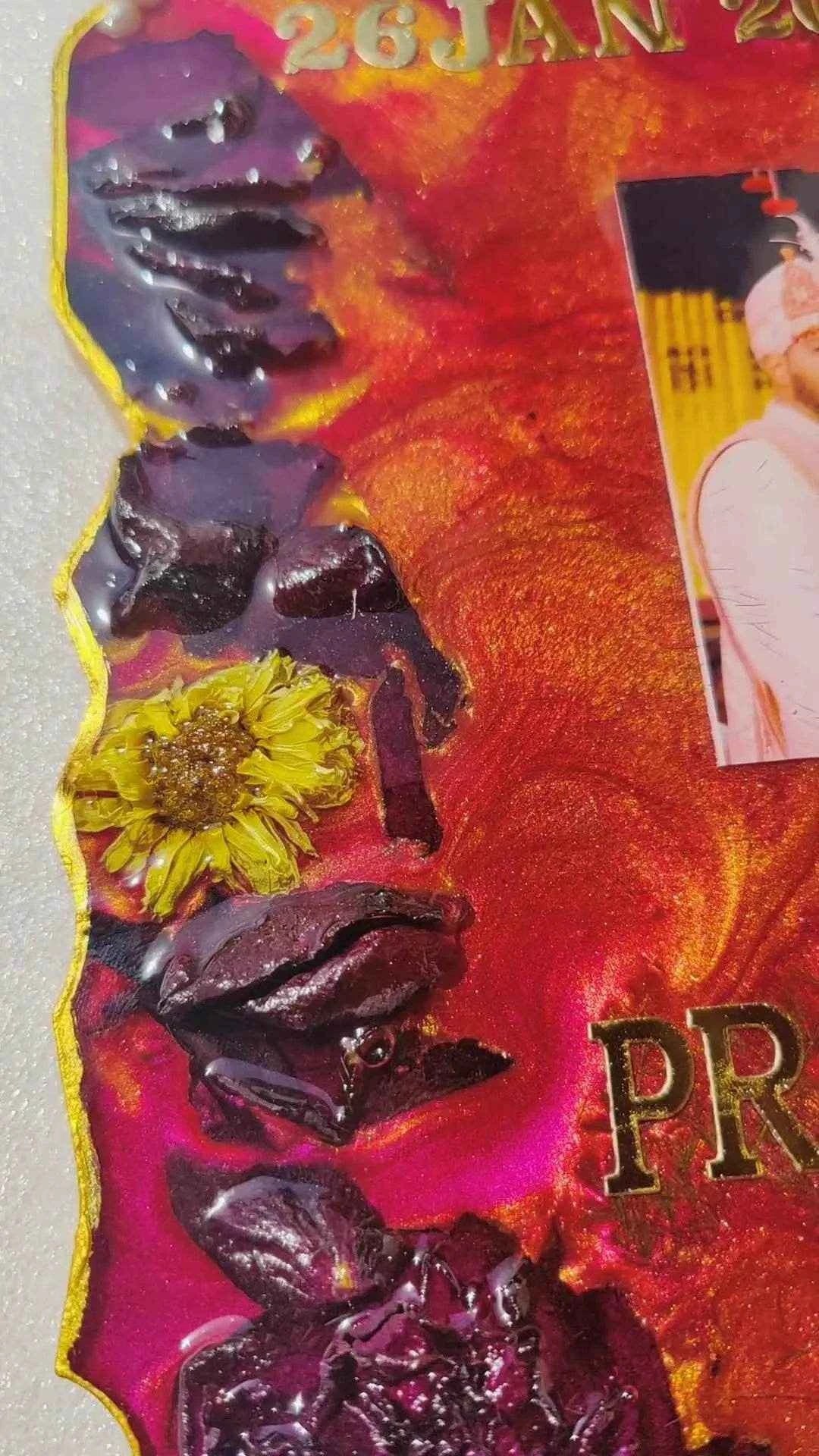 Red Rose Epoxy Resin Varmala preservation | Resin wedding flower & vermala preservation - Pacific Resin Art