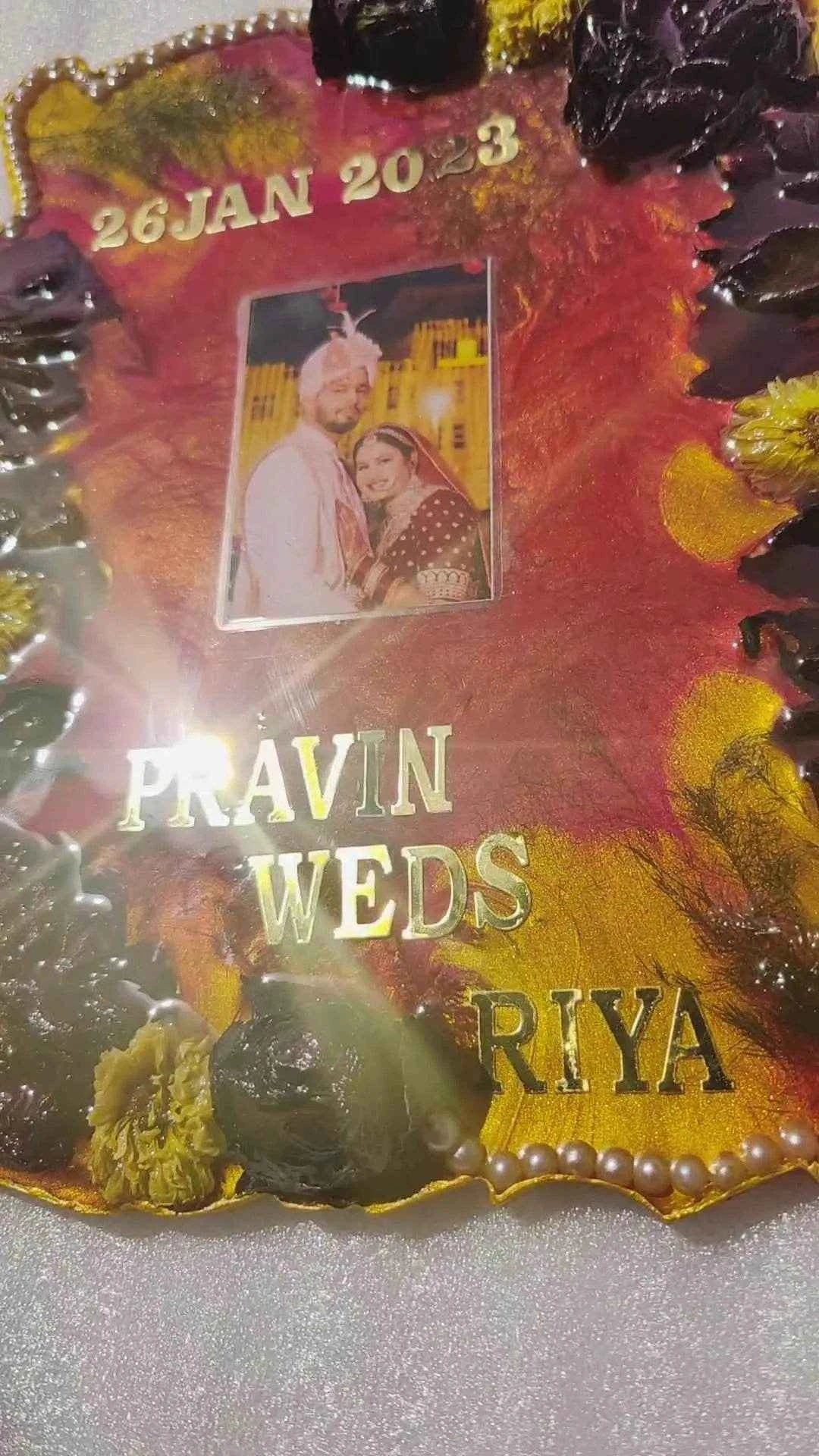 Red Rose Epoxy Resin Varmala preservation | Resin wedding flower & vermala preservation - Pacific Resin Art