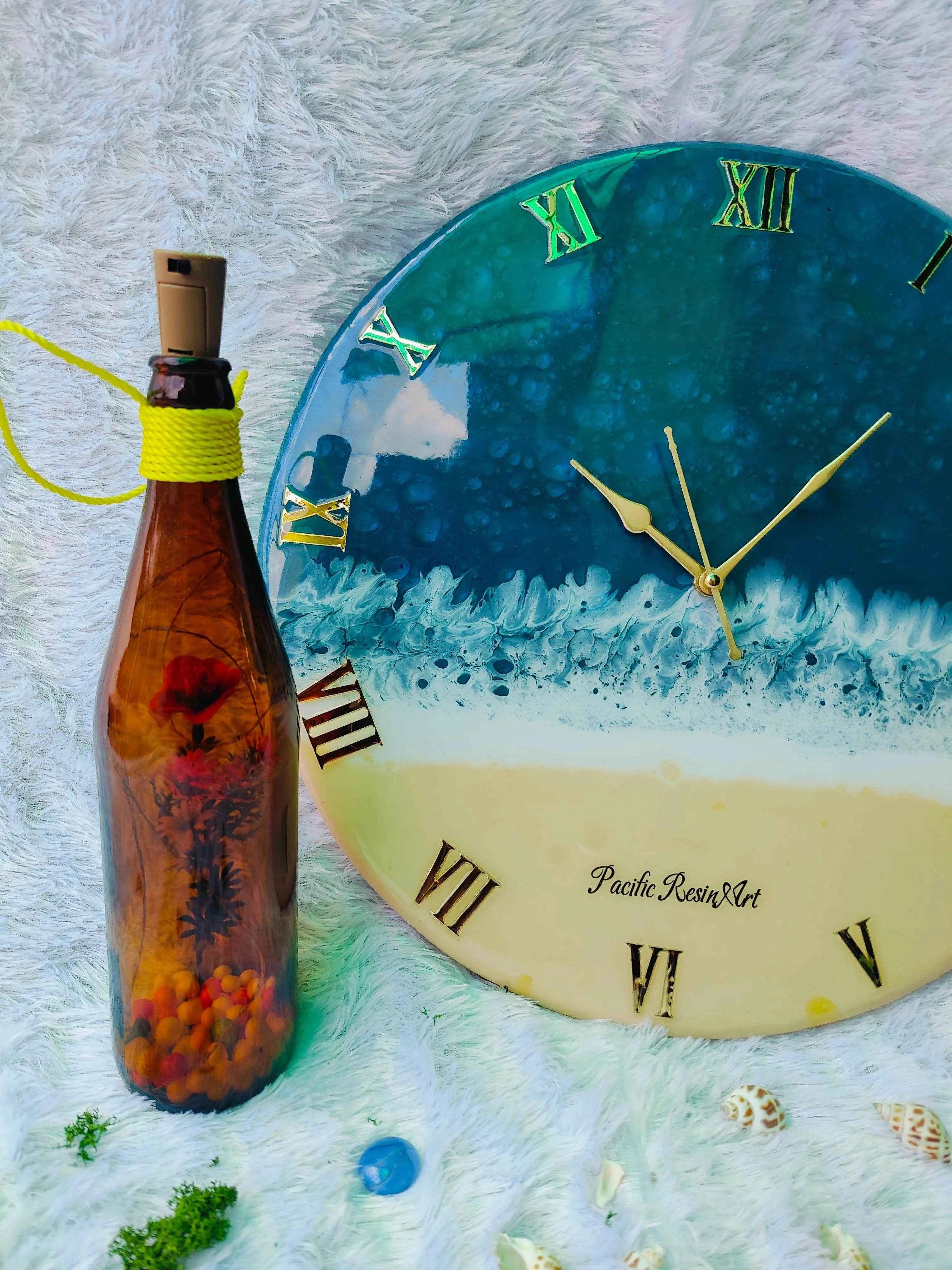 Dark ocean Resin wall clock | Premium Epoxy Art Wall Clocks - Pacific Resin Art