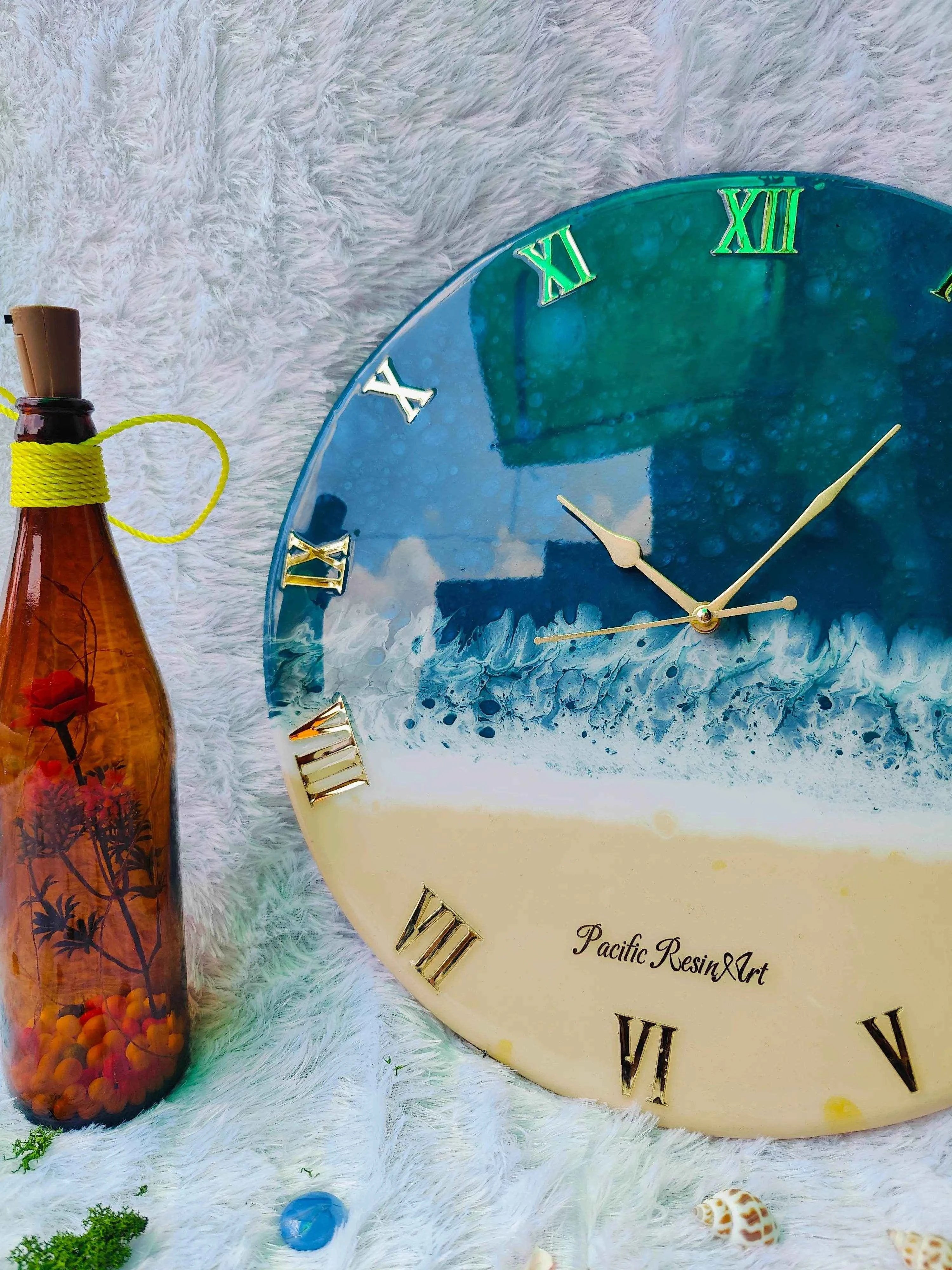 Dark ocean Resin wall clock | Premium Epoxy Art Wall Clocks - Pacific Resin Art