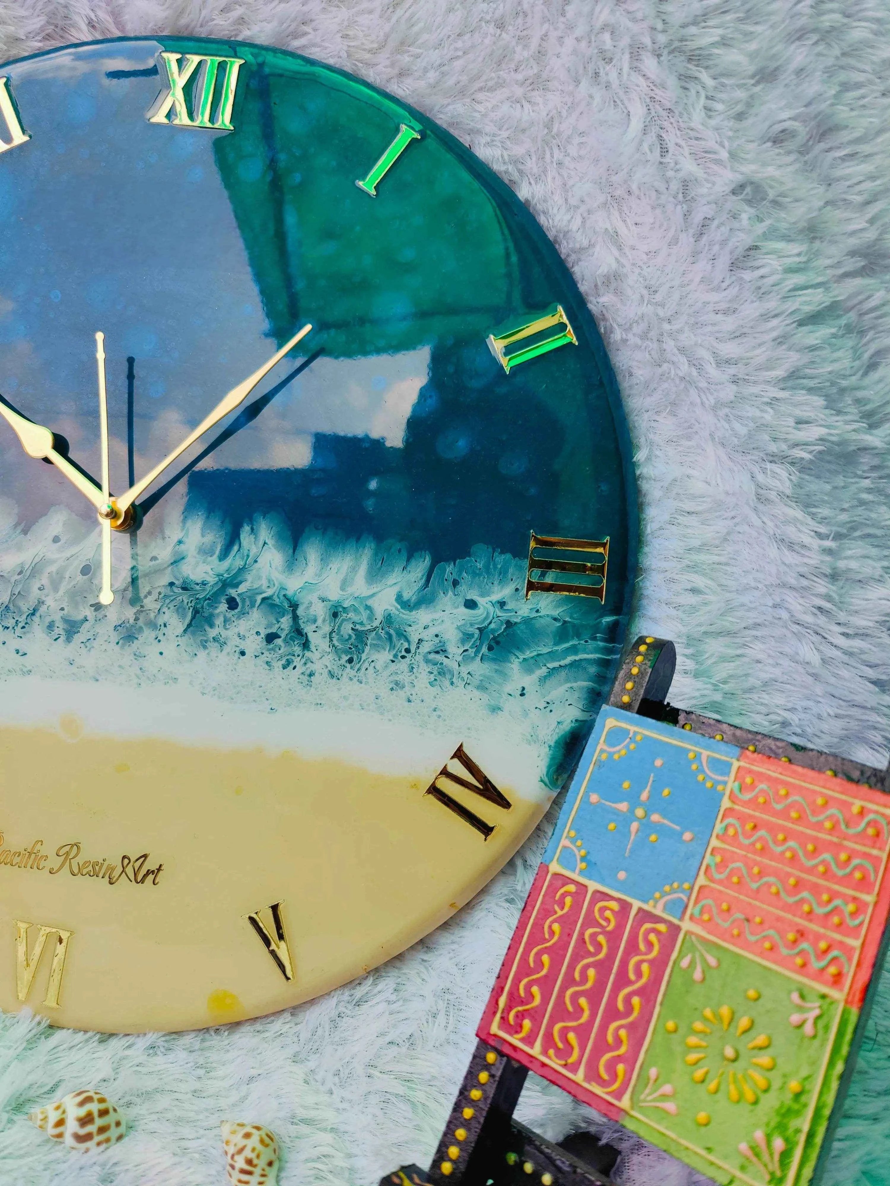 Dark ocean Resin wall clock | Premium Epoxy Art Wall Clocks - Pacific Resin Art
