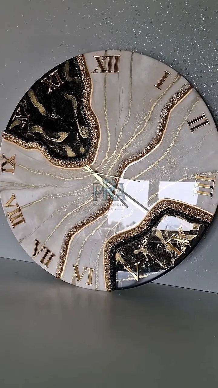 PrismPulse Artisanal Resin Wall Clock - Pacific Resin Art