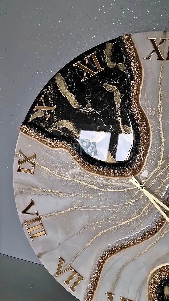 PrismPulse Artisanal Resin Wall Clock - Pacific Resin Art