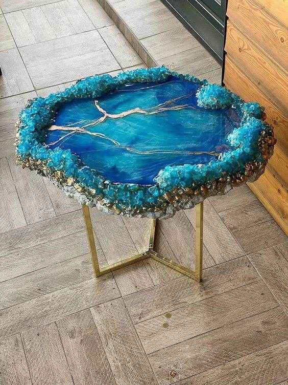 Stoney Borders Epoxy resin coffee table | Designer Epoxy resin art table for home decor --