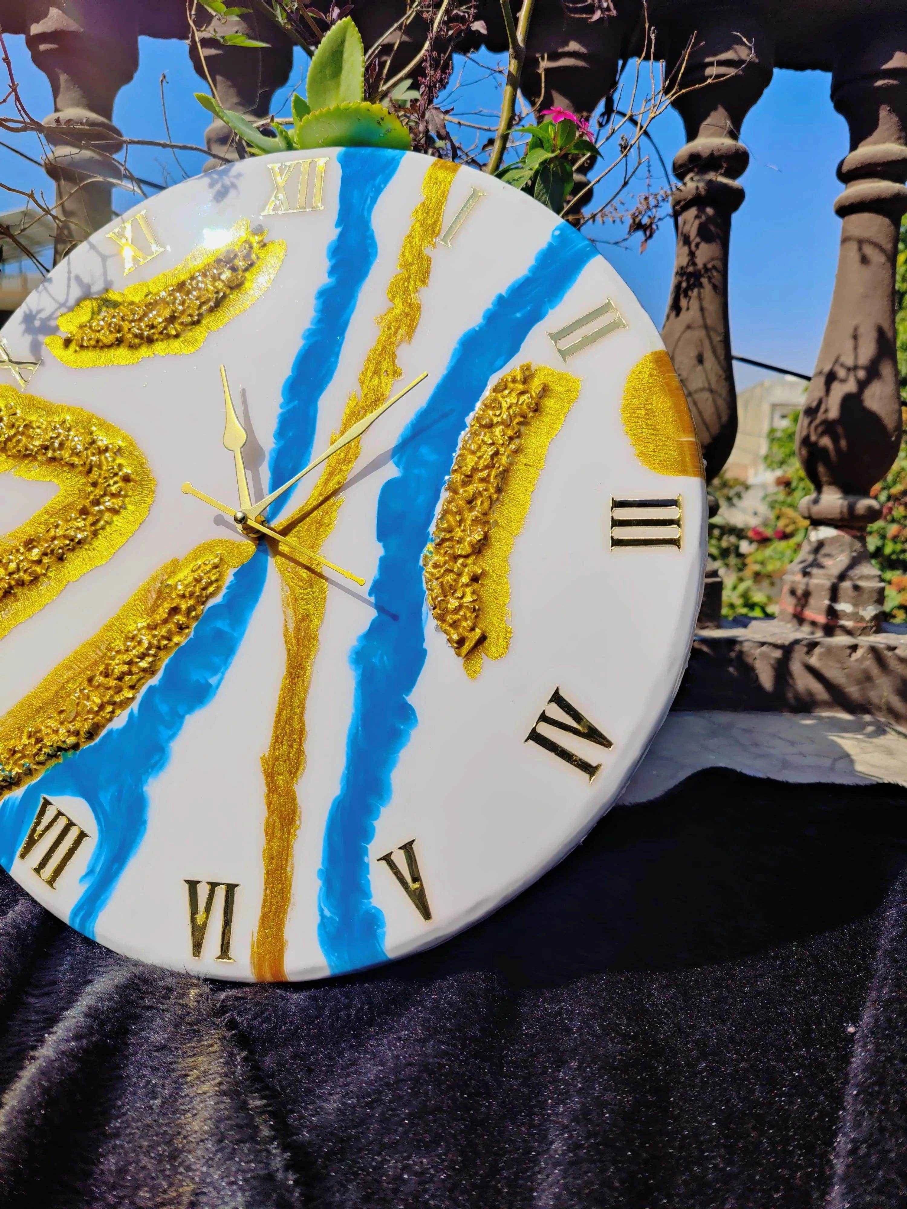Calm River Resin Wall Clock - Premium Epoxy Art for Home Decor - Pacific Resin Art