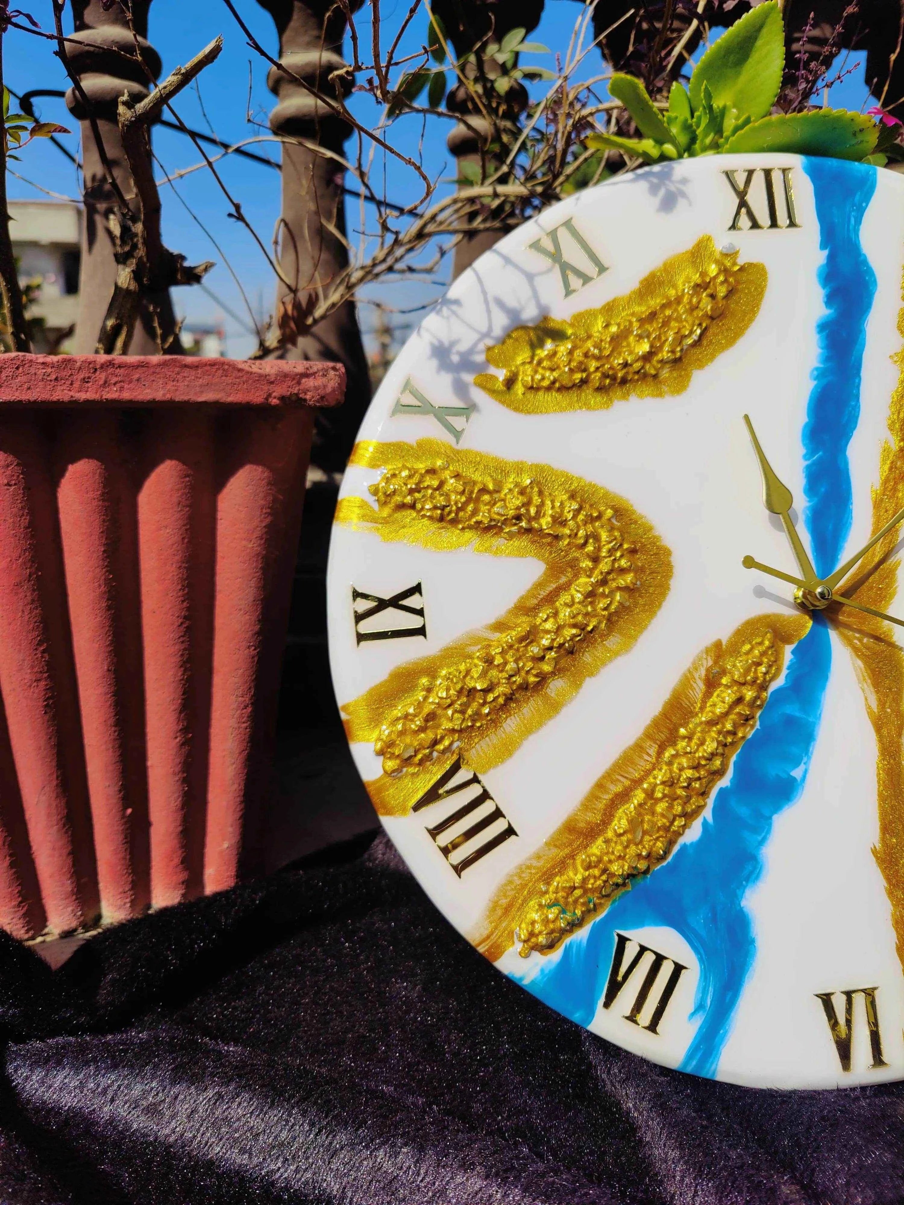 Calm River Resin Wall Clock - Premium Epoxy Art for Home Decor - Pacific Resin Art