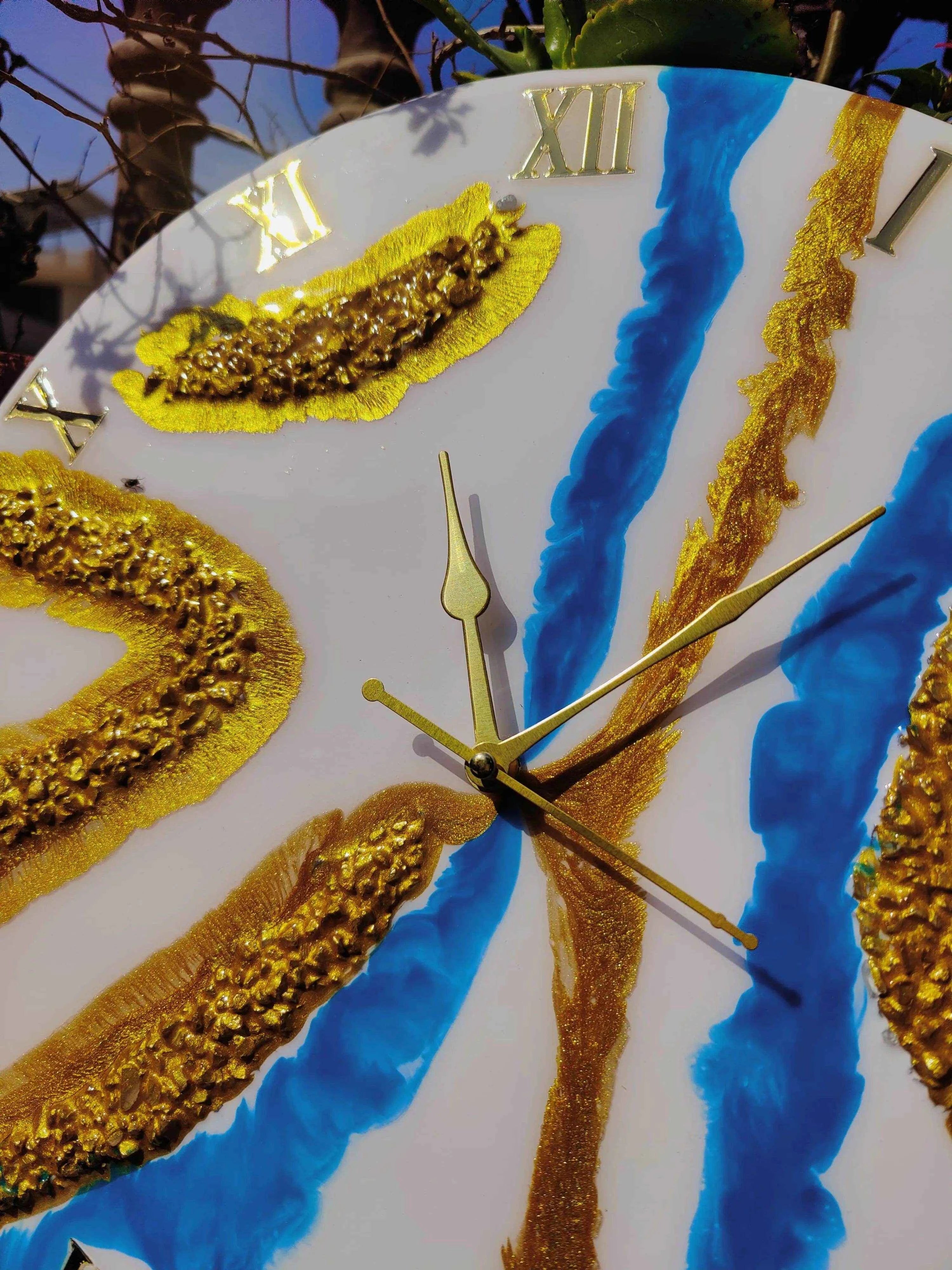 Calm River Resin Wall Clock - Premium Epoxy Art for Home Decor - Pacific Resin Art