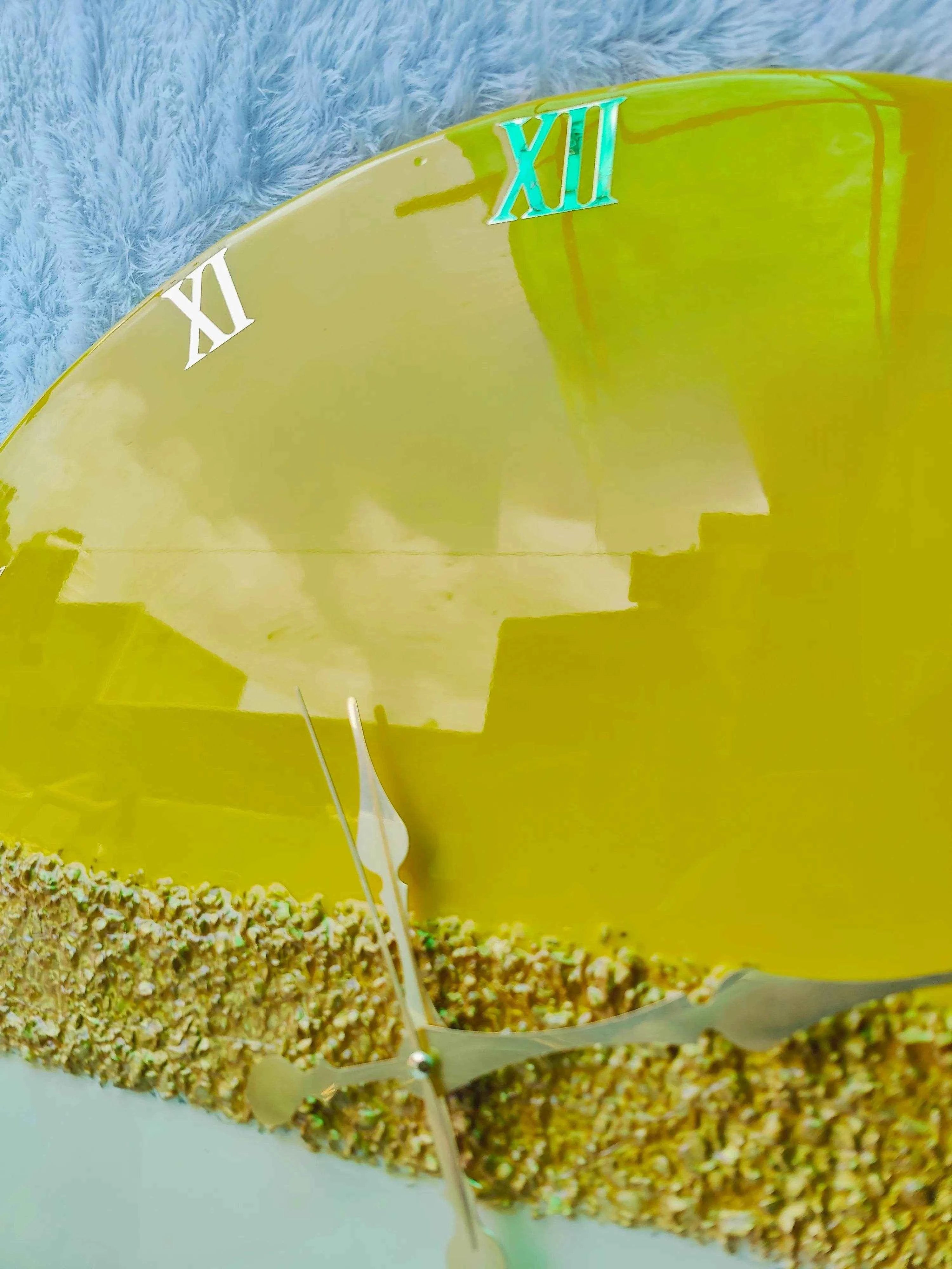 Golden Bridge Resin Wall Clock | Modern Resin Art Wall Decor - Pacific Resin Art