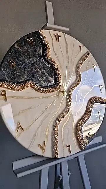 Galaxy Swirl Arabic Resin Wall Clock - Pacific Resin Art