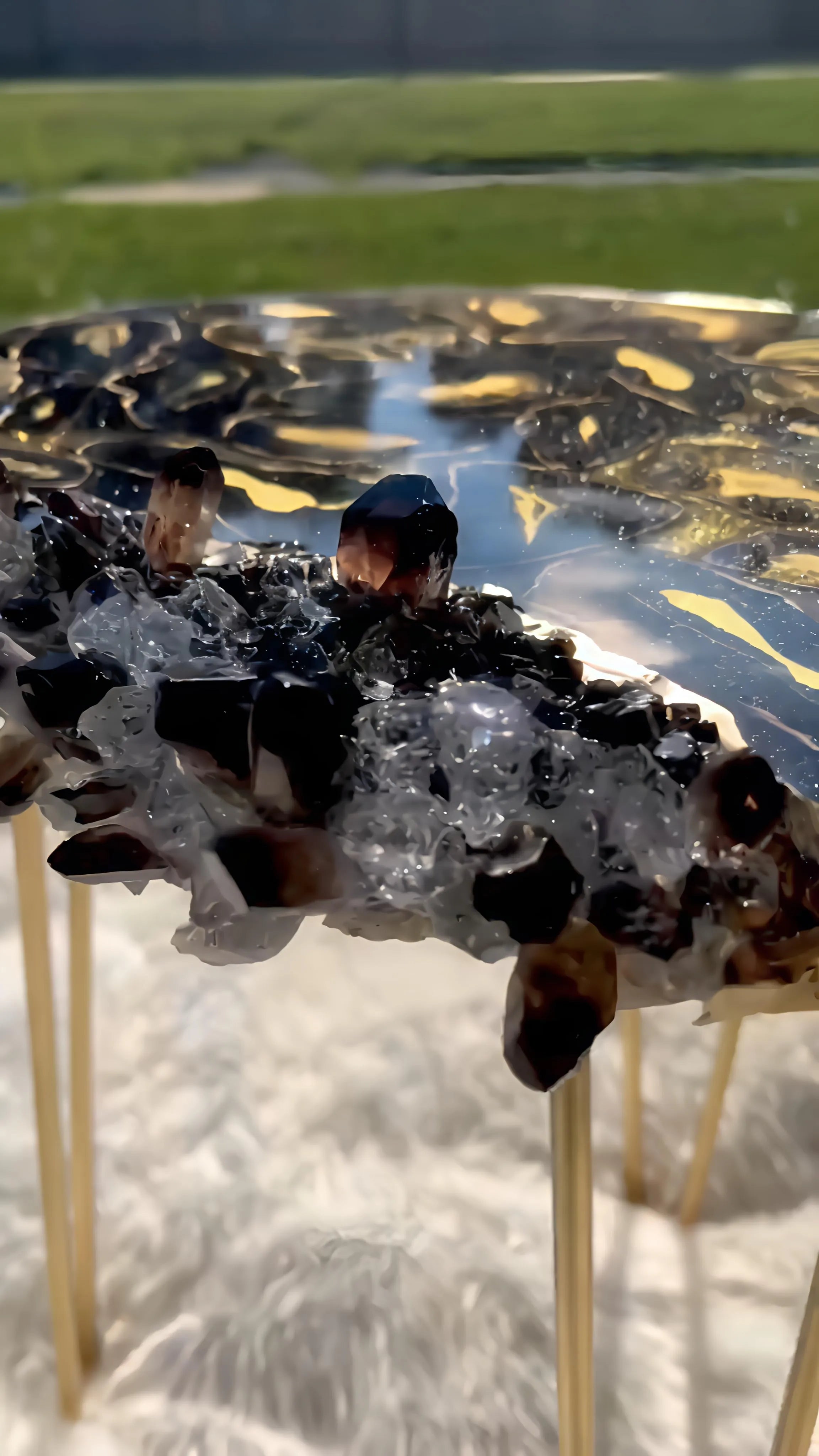 Moonlit Tide Epoxy Resin Coffee Table