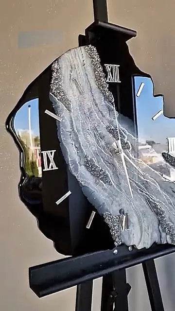 Serene Cove Uneven Resin Wall Clock - Pacific Resin Art