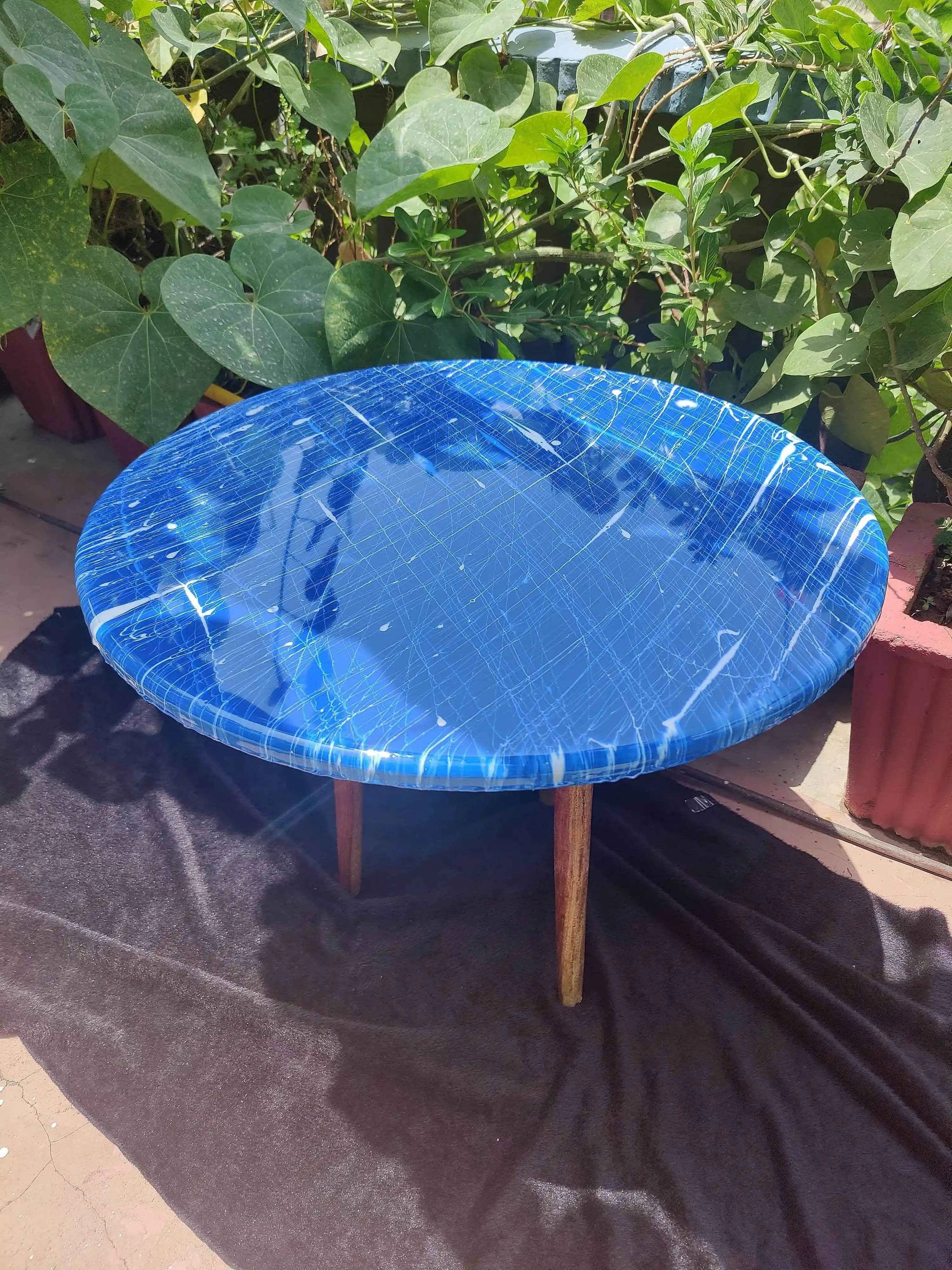 Tranquil Shore Epoxy Resin Art Coffee Table | Resin Art Coffee table | Premium Center Coffee Table --