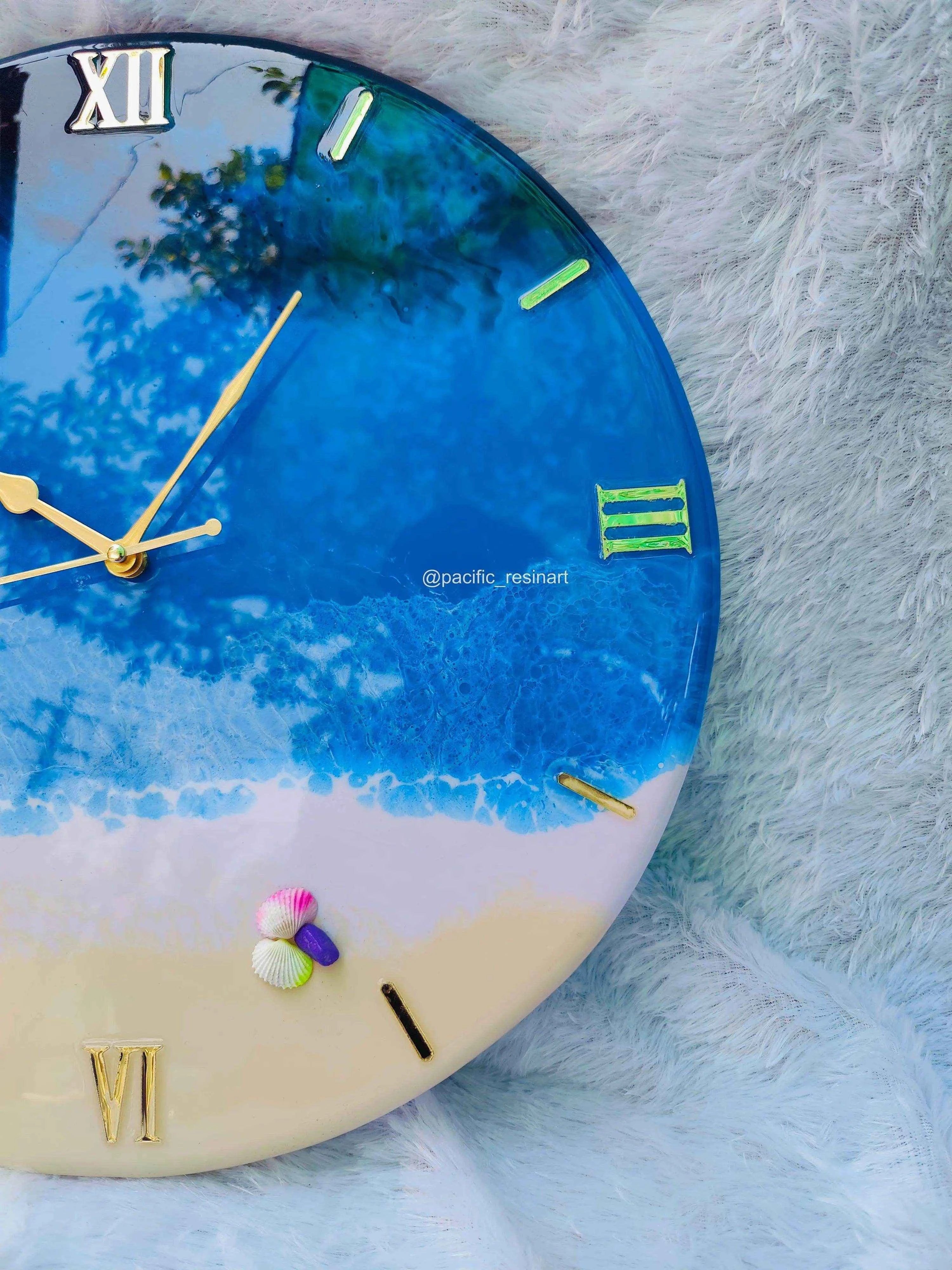 Beach Ocean Roman Resin wall clock - Pacific Resin Art