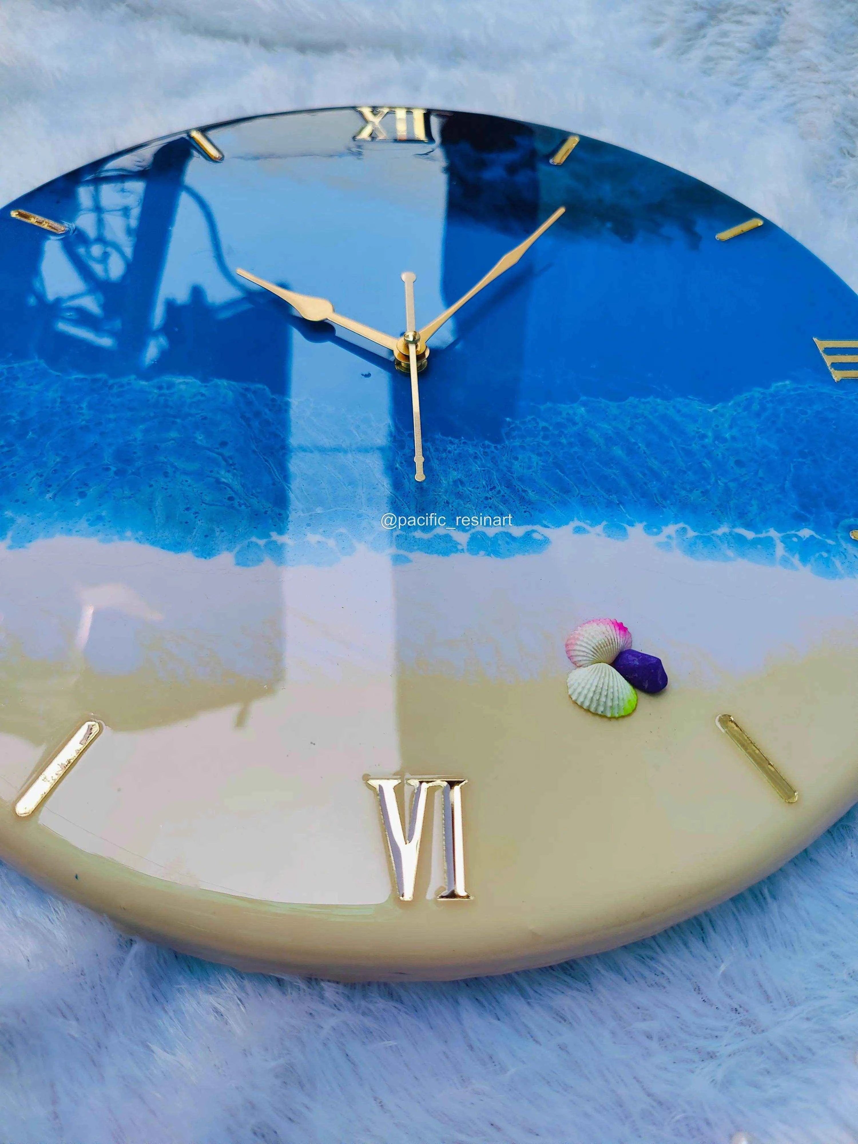 Beach Ocean Roman Resin wall clock - Pacific Resin Art